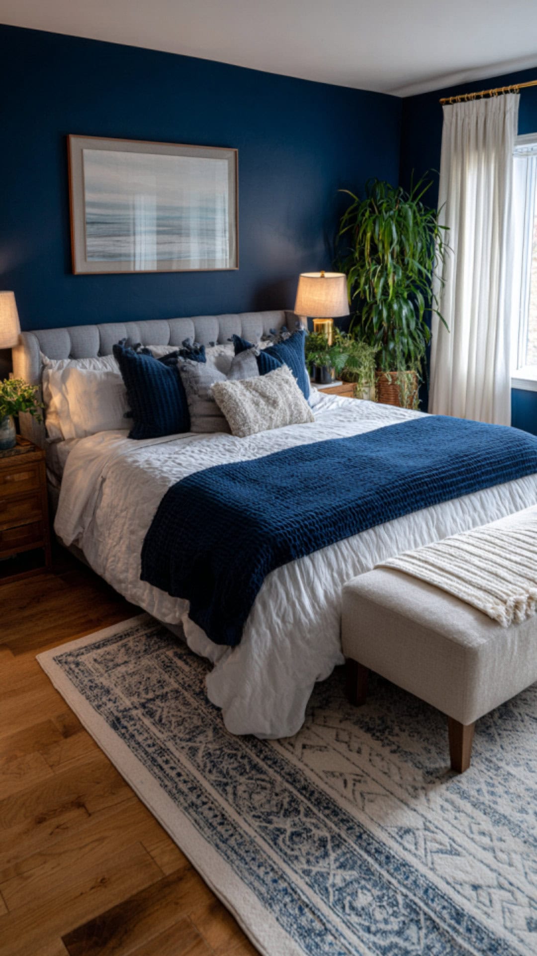 3. Blue Bedroom for Couples with a Calming Atmosphere