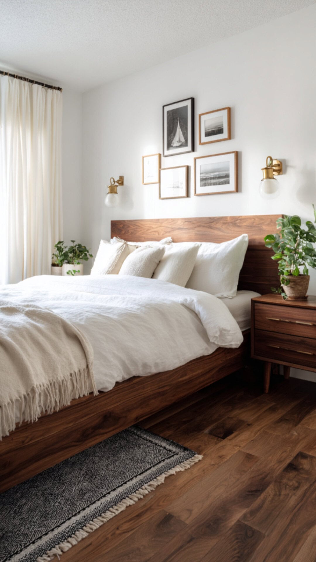 3. Brown and White Bedroom with Clean Simplicity