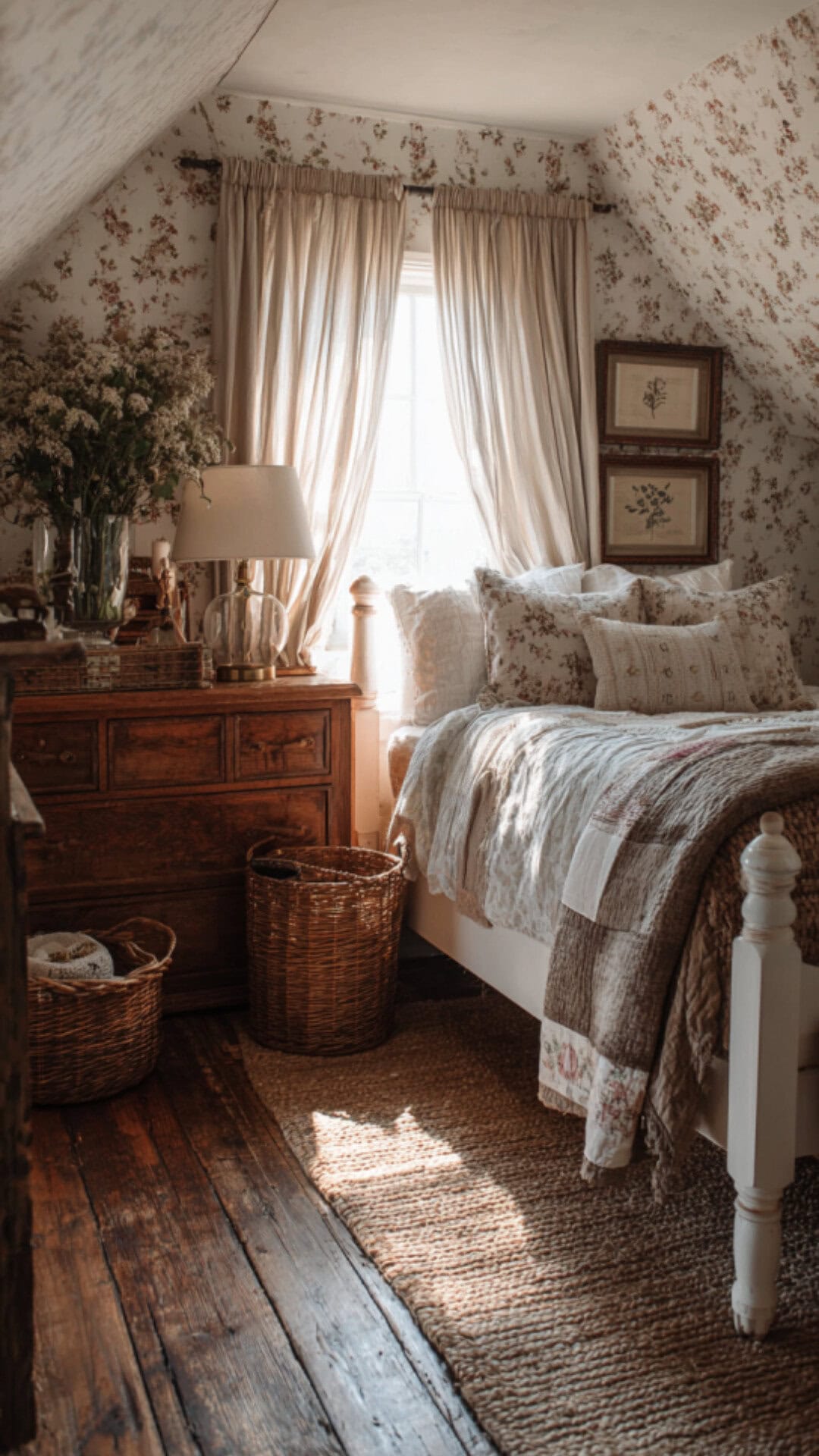 3. Cottage Vintage Bedroom with Cozy Details