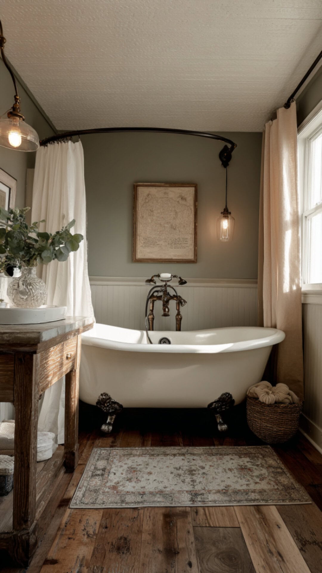 3. Farmhouse Bathroom Paint with Rustic Charm