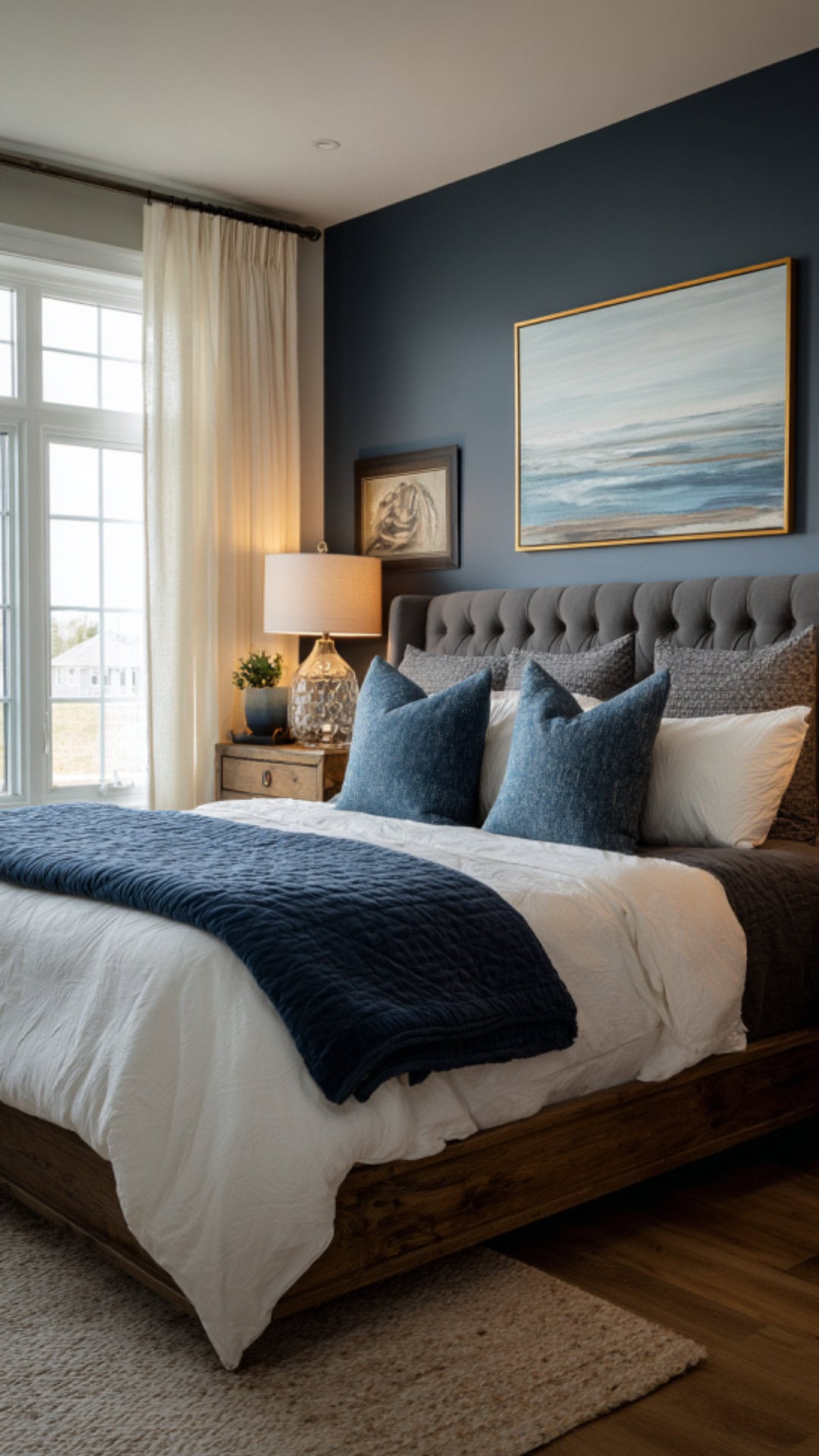 3. Bedroom with Blue Accent Wall