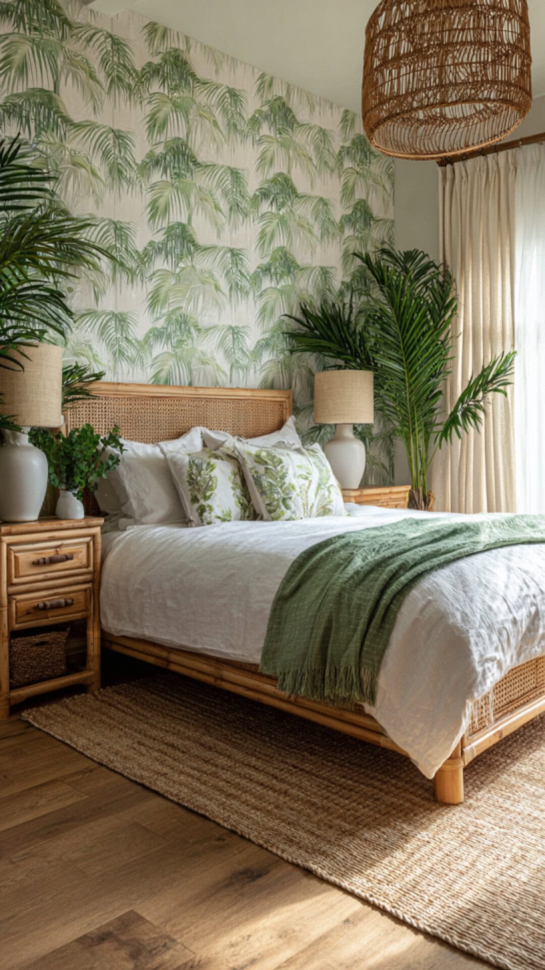 3. Tropical Wallpaper for Bedroom with Exotic Vibes
