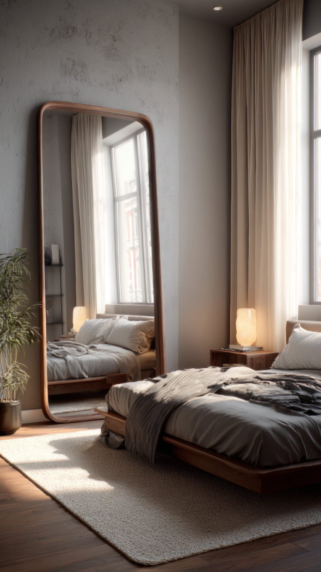 3. Bedroom with Circle Mirror