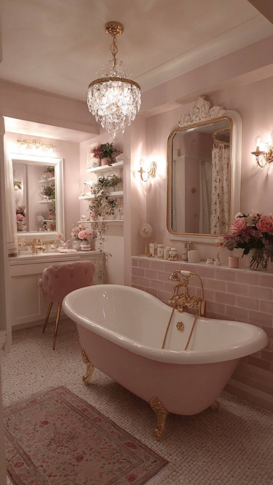 4. Girly Fun Bathroom with Sweet Accents
