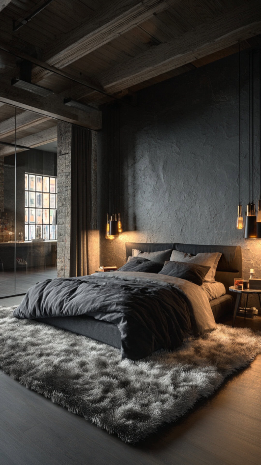 4. Dark Grey Bedroom with Cozy Depth