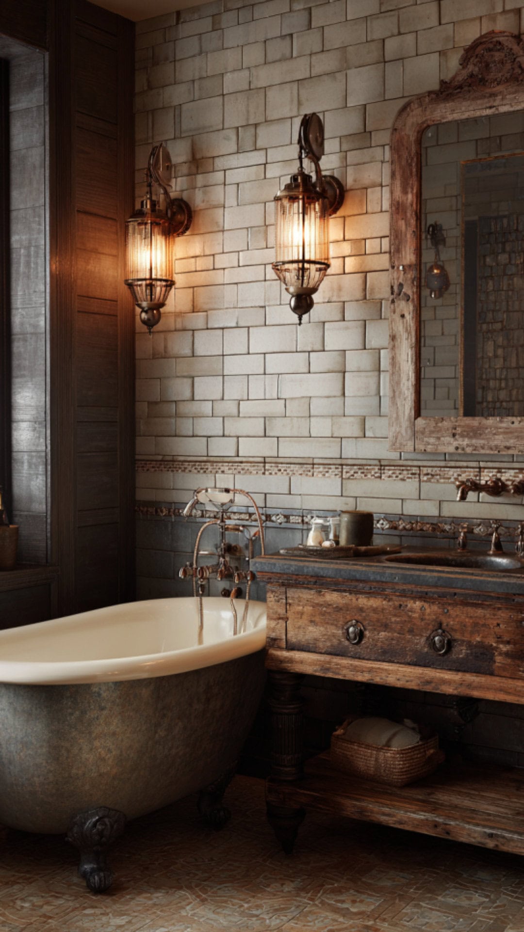4. Vintage Bathroom Sconces with Nostalgic Charm