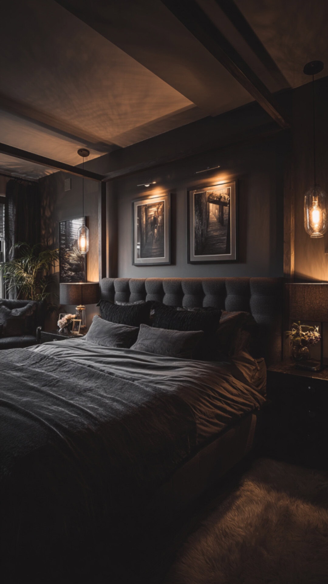 4. Dark Male Bedroom with Moody Depth