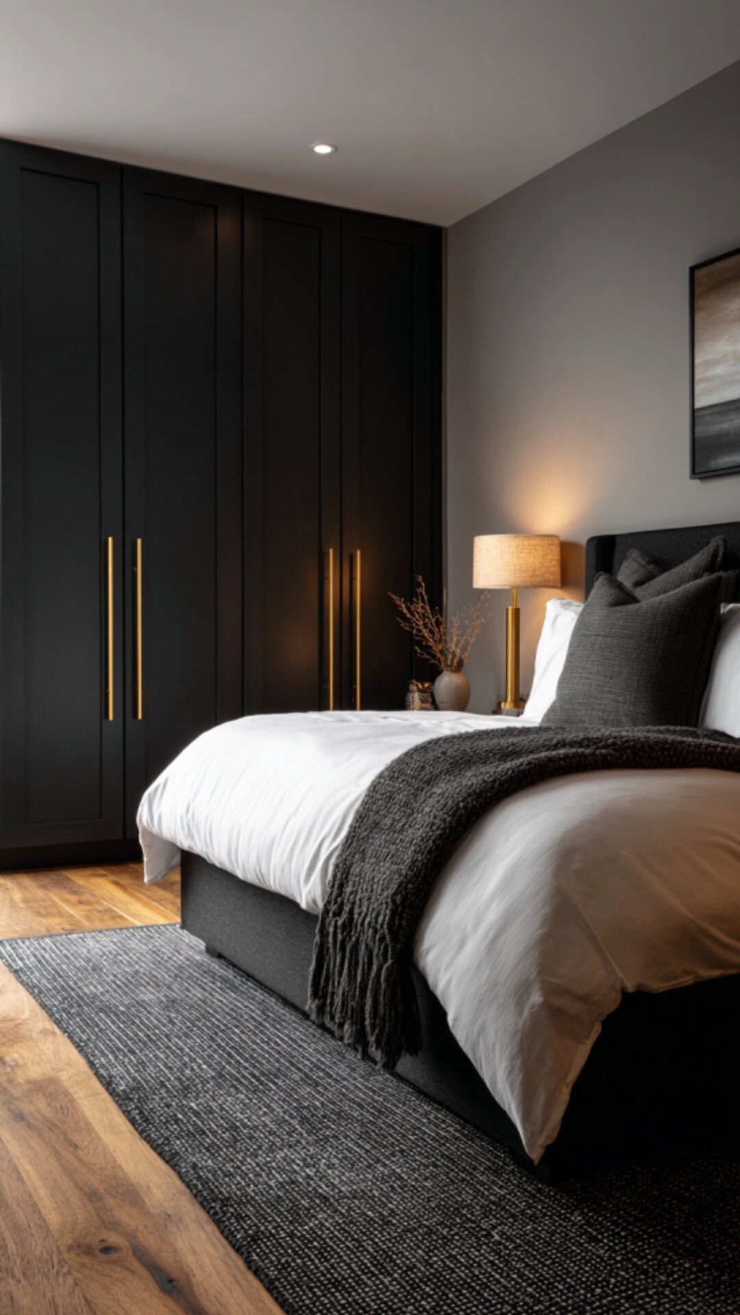 4. Black Bedroom Wardrobe with Bold Sophistication