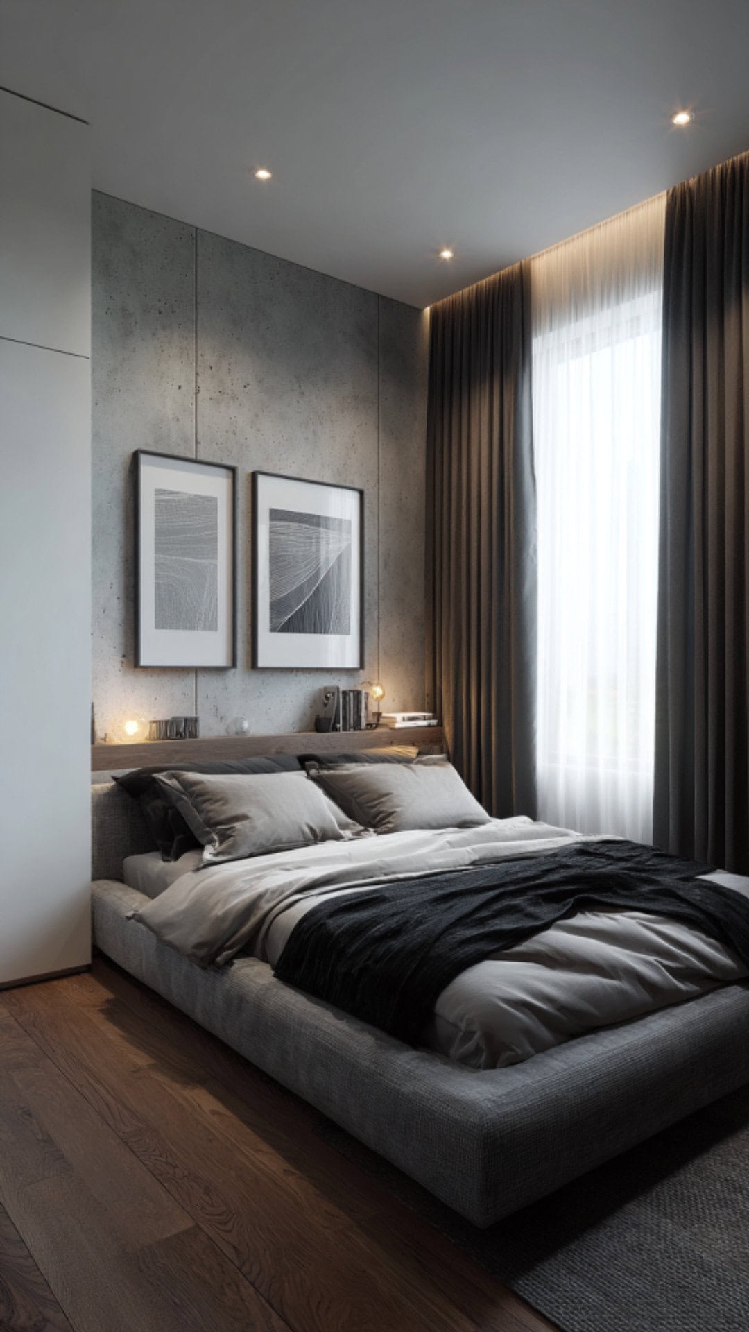 4. Modern Tiny Bedroom with Sleek Comfort