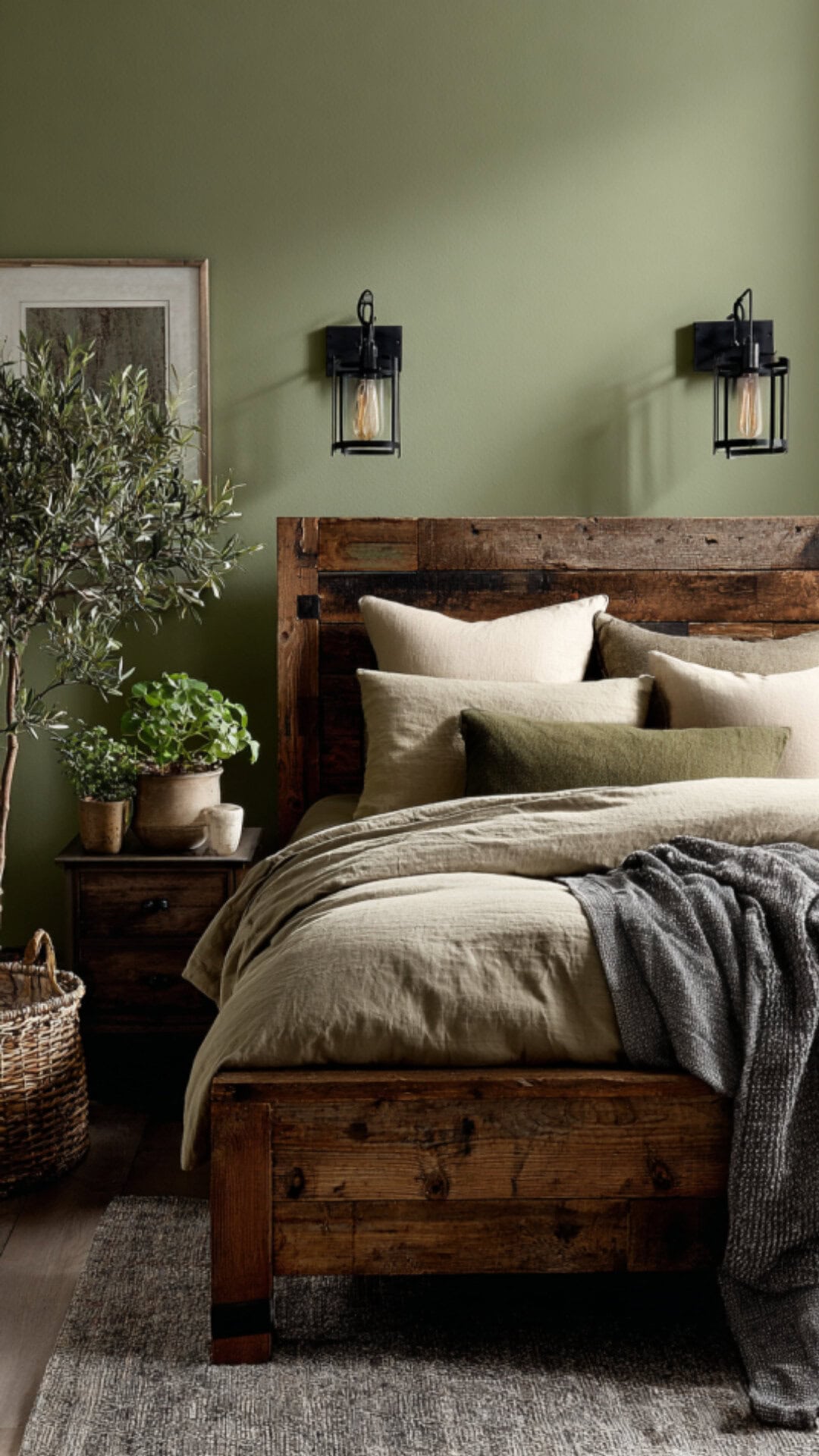 4. Olive Green Bedroom Color Combination for an Earthy Retreat