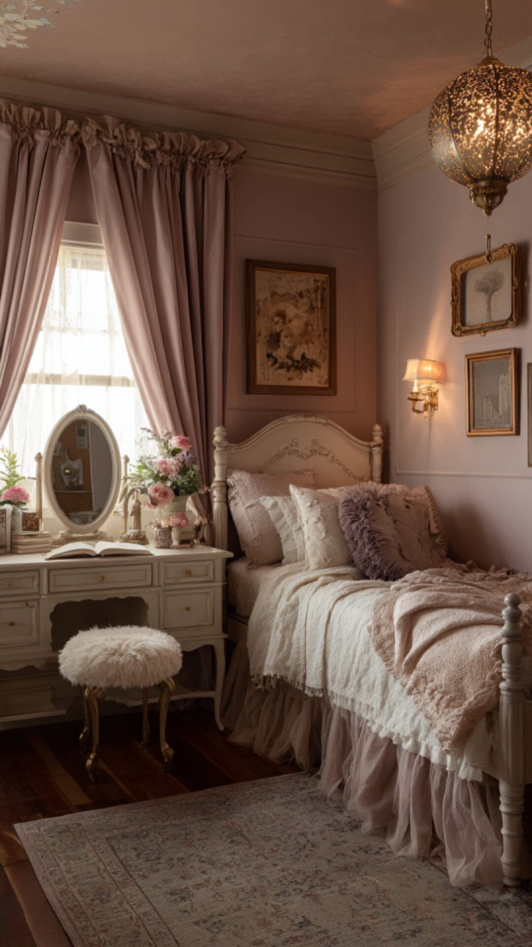 5. Vintage Girls Bedroom with Classic Elegance