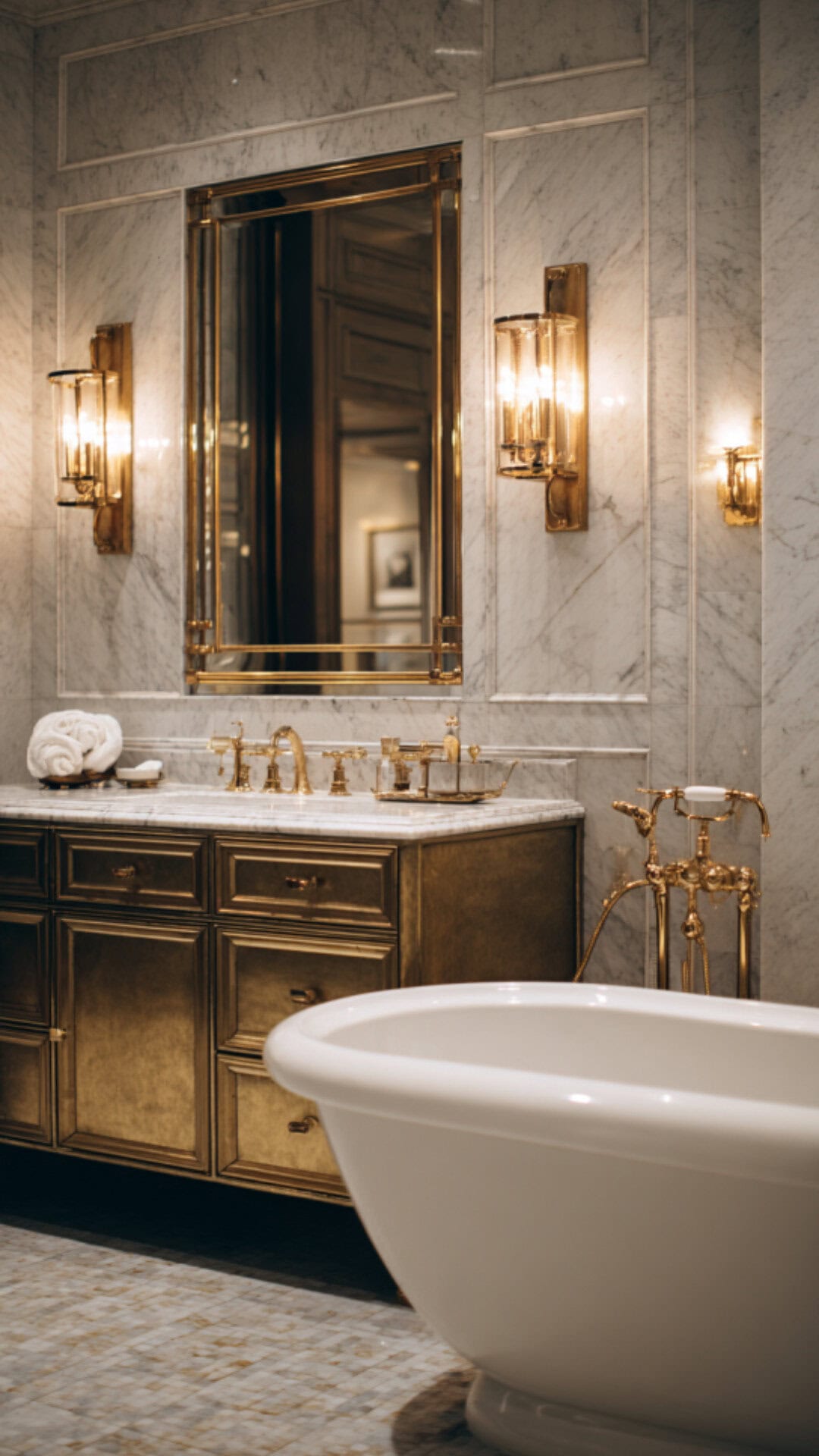 5. Brass Bathroom Sconces for Classic Elegance