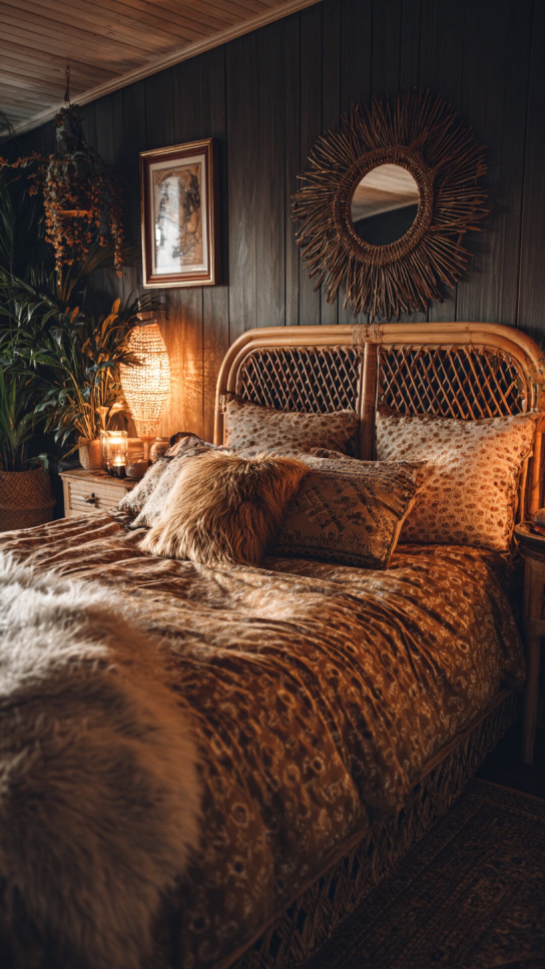 5. Boho Warm Bedroom with Relaxed Charm