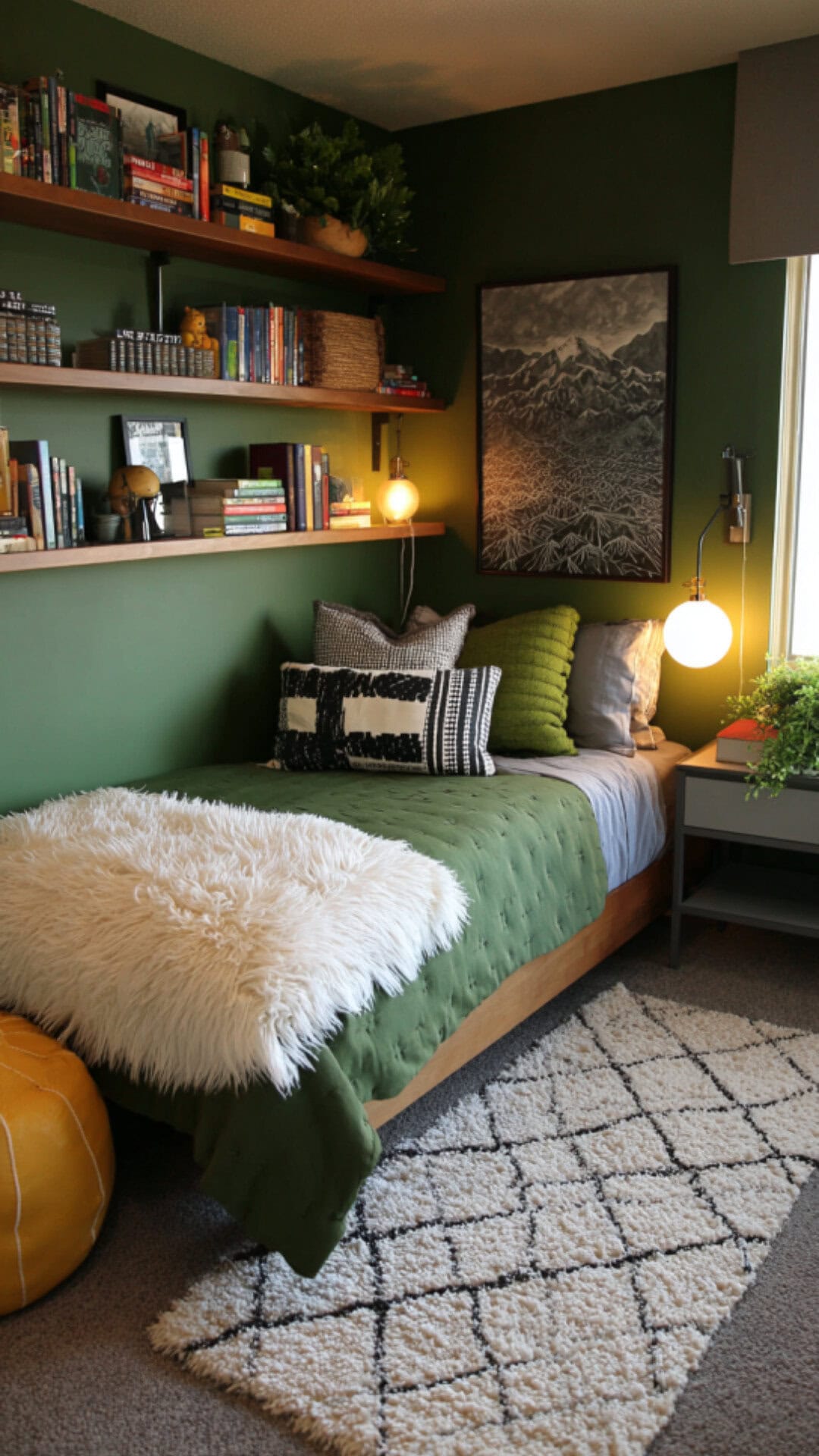 5. Green Teen Boy Bedroom with Fresh Vibes