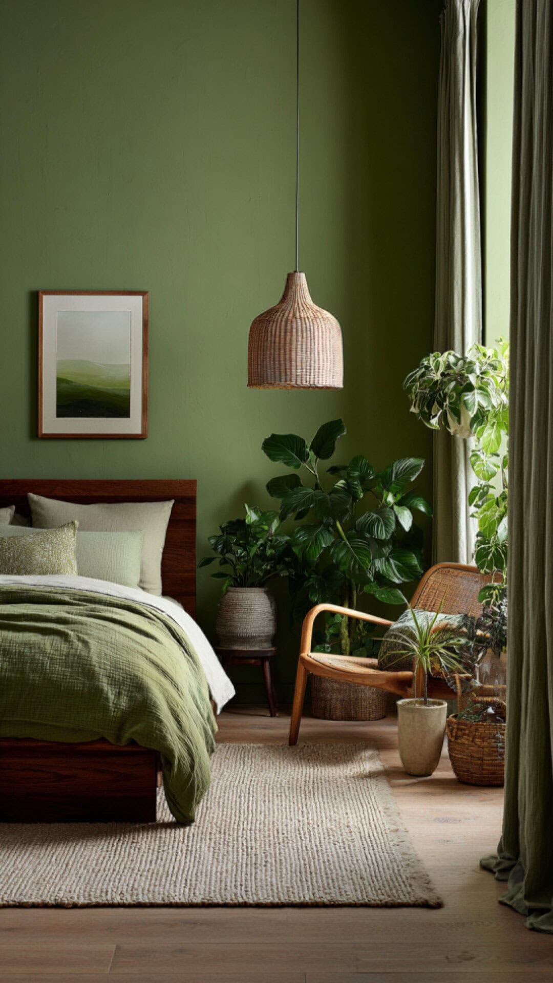 5. Green Bedroom Paint for Natural Freshness