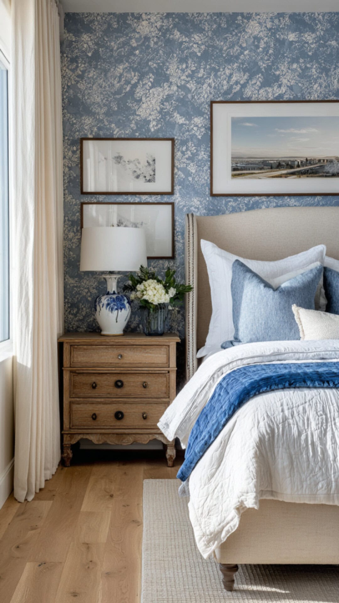 5. Blue Wallpaper for Bedroom with Cool Elegance