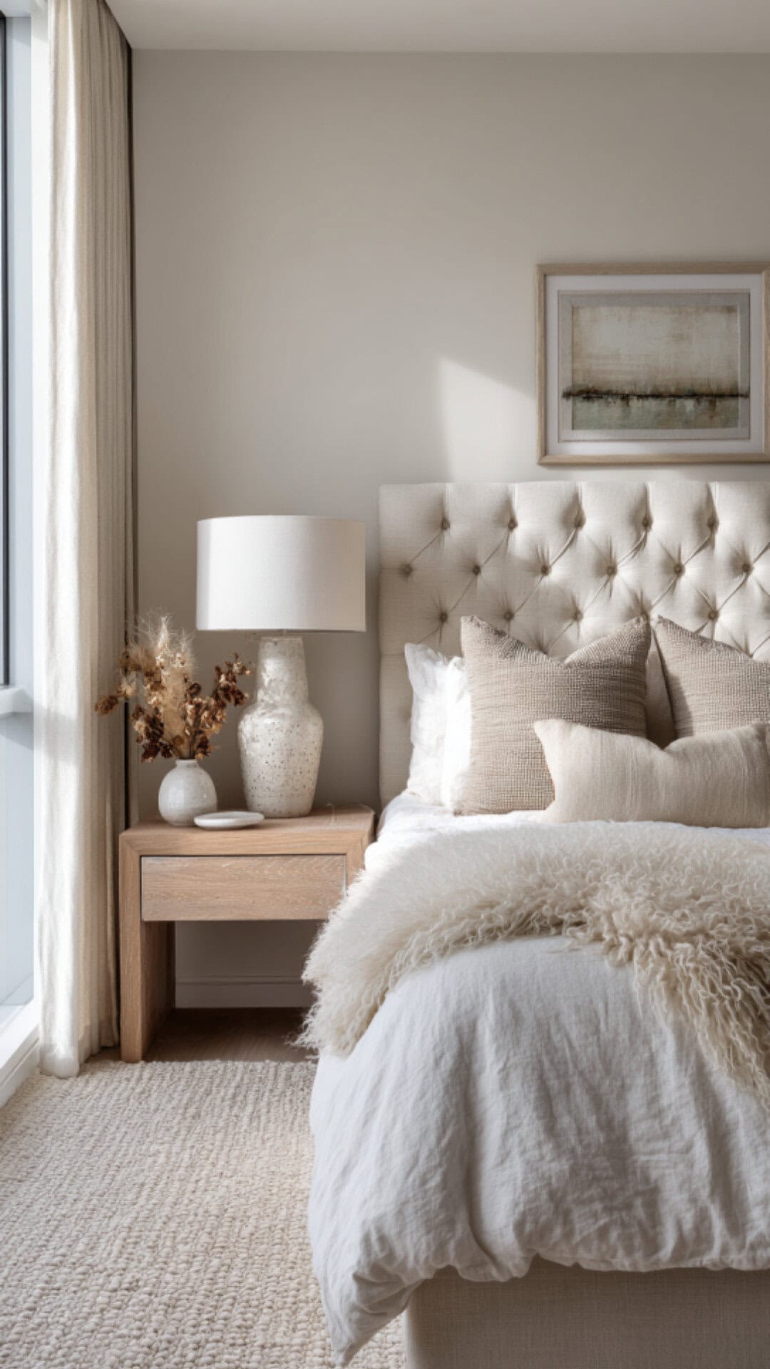 5. Aesthetic White Warm Bedroom with Soft Layers