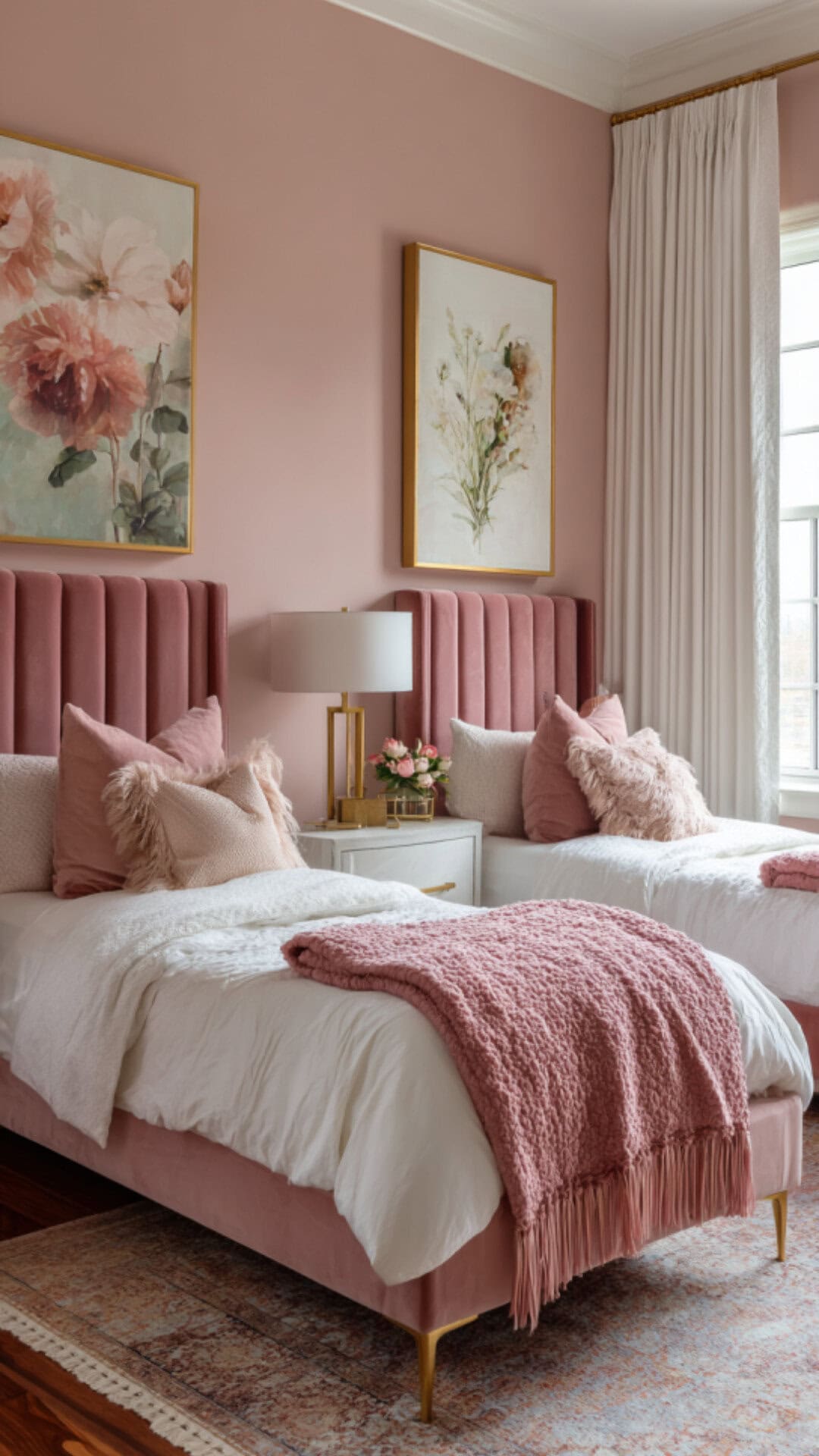 5. Pink Twin Bedroom with Playful Energy