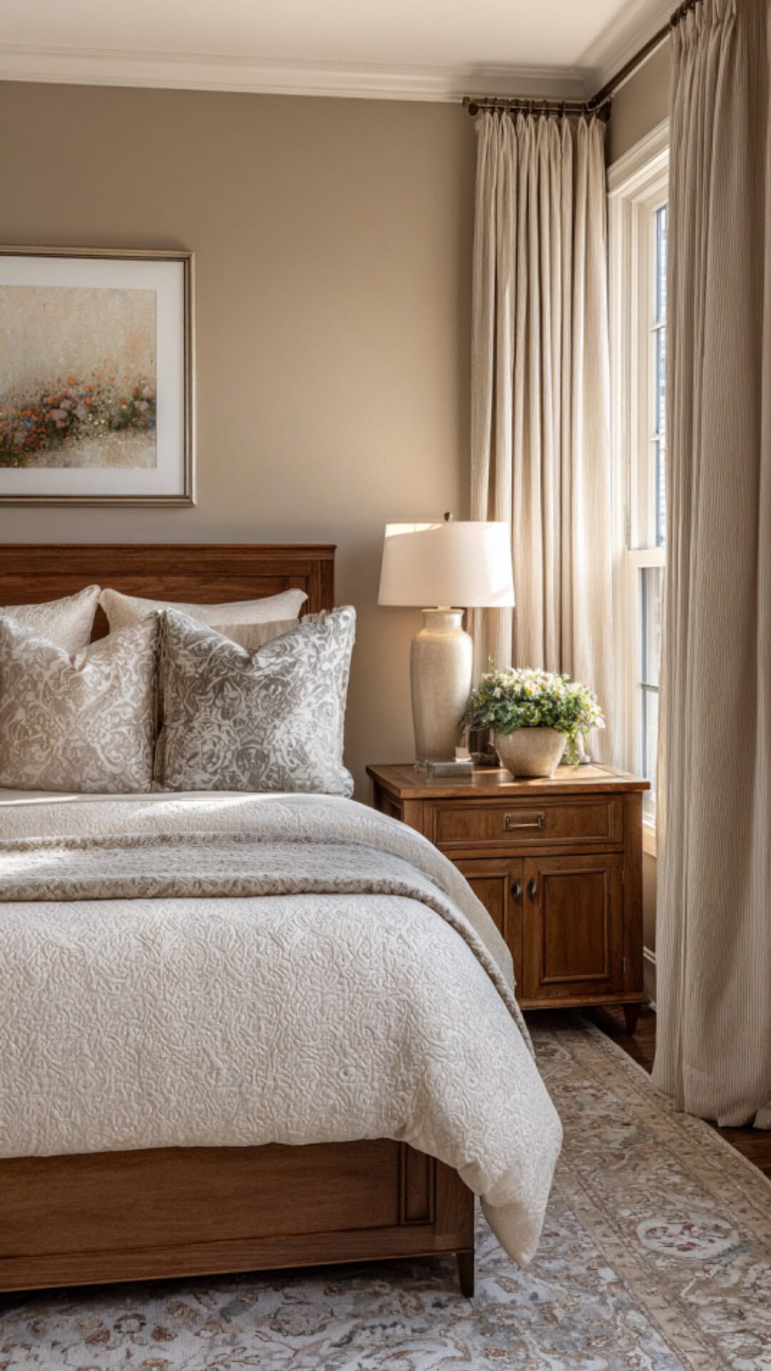 5. Beige Bedroom Color Combination with Timeless Warmth