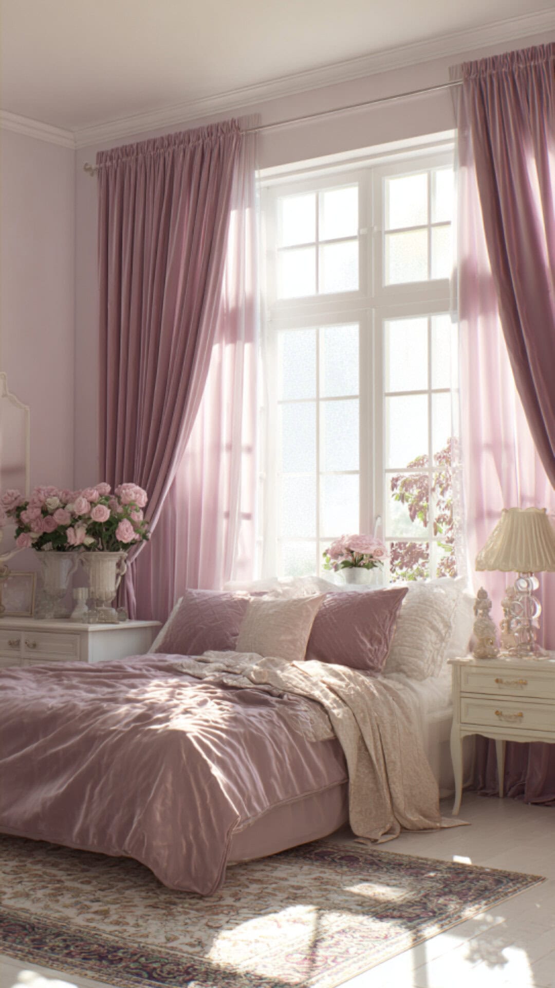 6. Pink Curtains for a Soft and Charming Bedroom