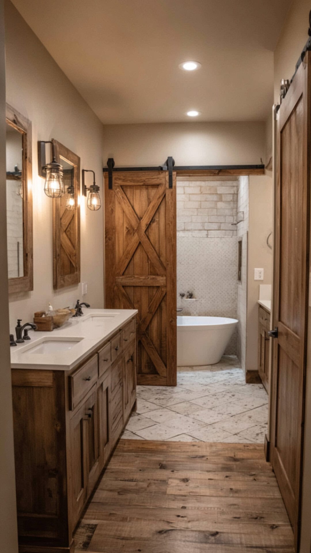 6. Farmhouse Bathroom Sconces with Rustic Character
