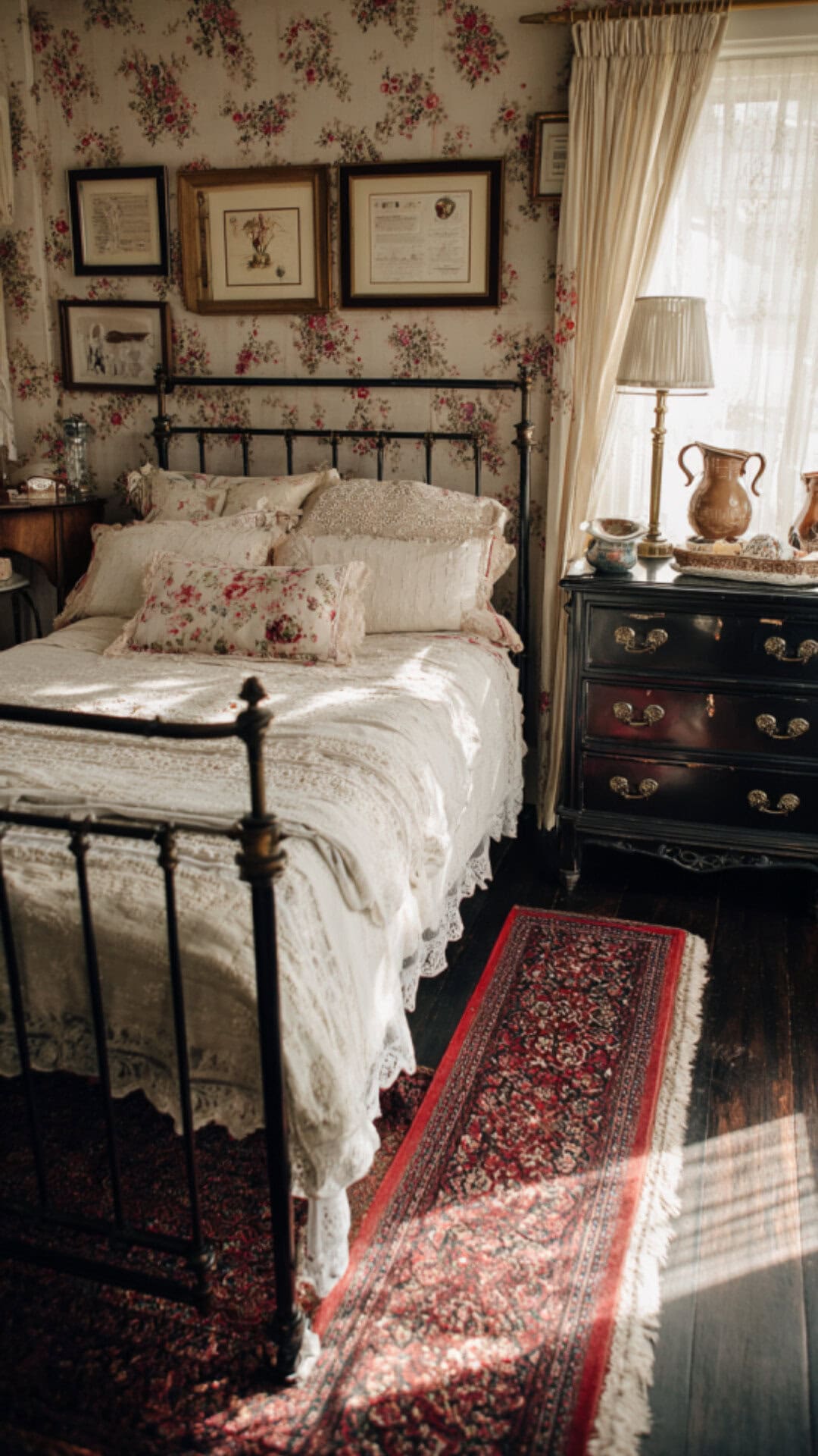 6. Vintage Romantic Bedroom with Timeless Beauty