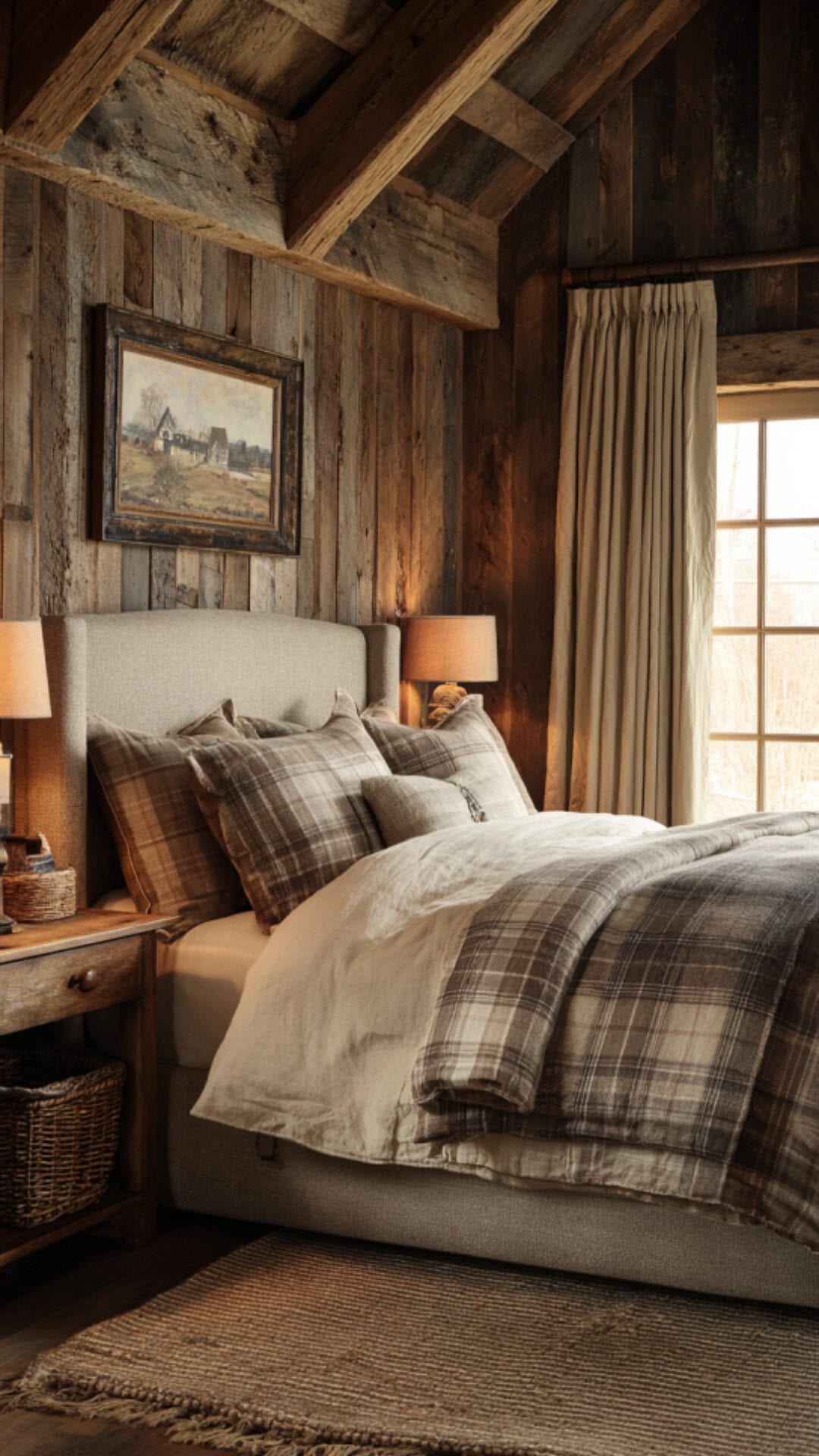 6. Brown Rustic Bedroom with Natural Depth