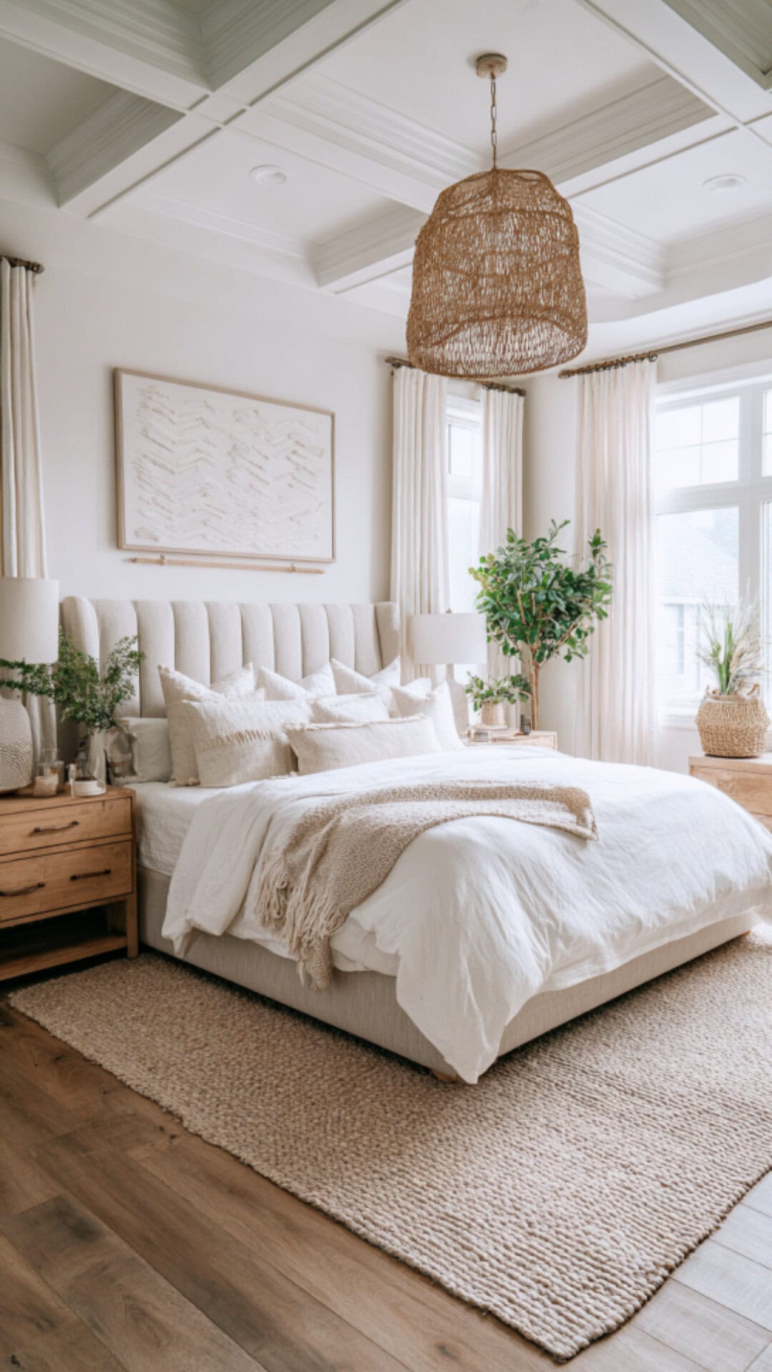 6. Boho Neutral Bedroom with Relaxed Layers