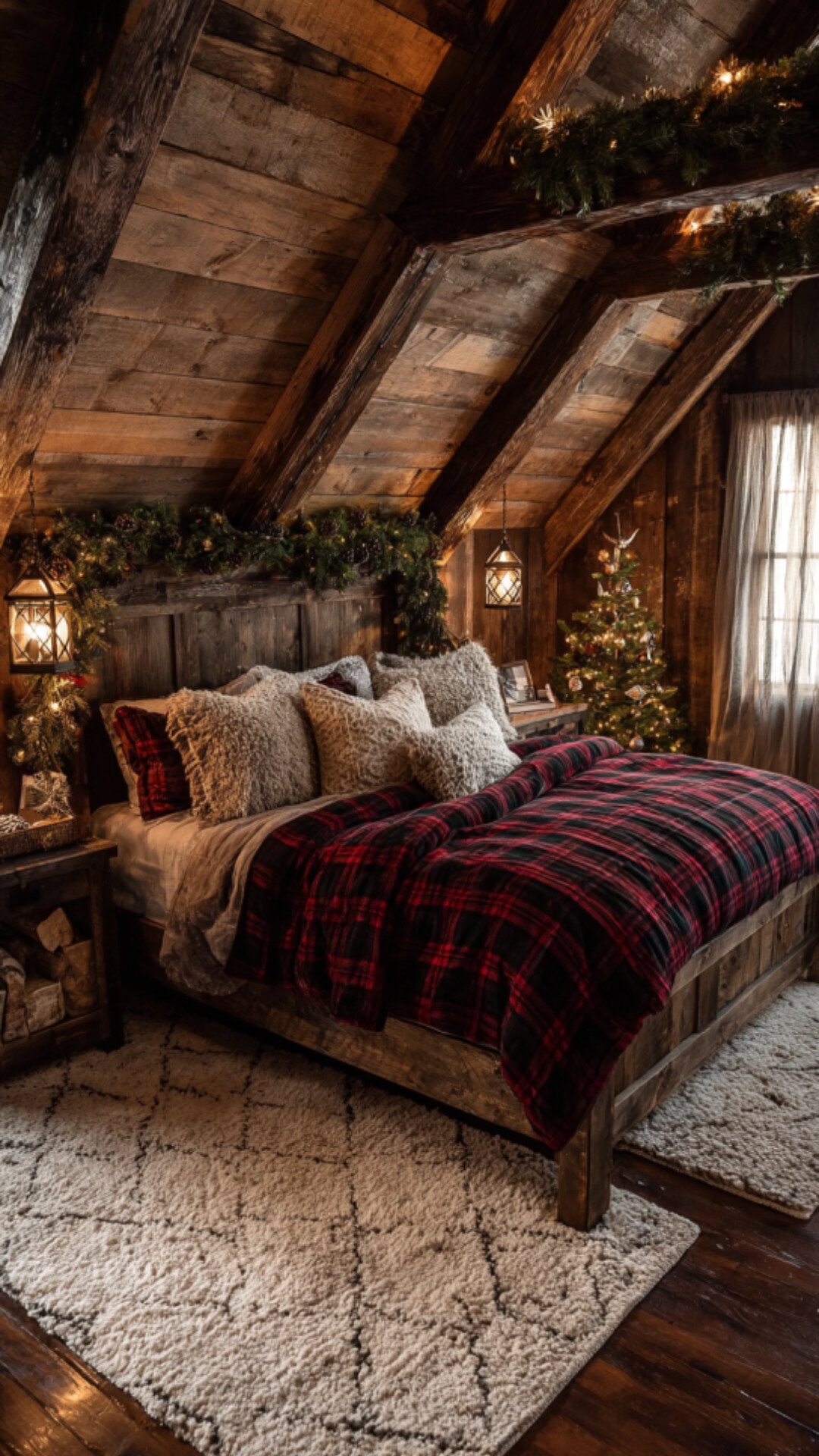 6. Rustic Christmas Decor for the Bedroom