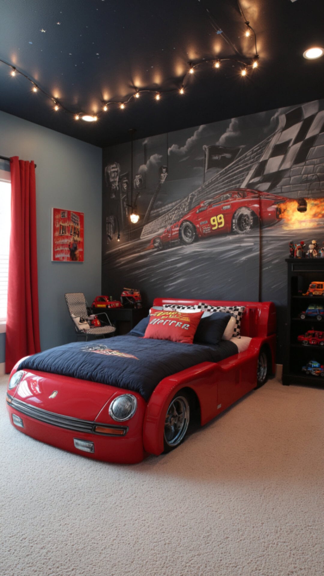7. Car-Themed Boys Bedroom with Racing Fun