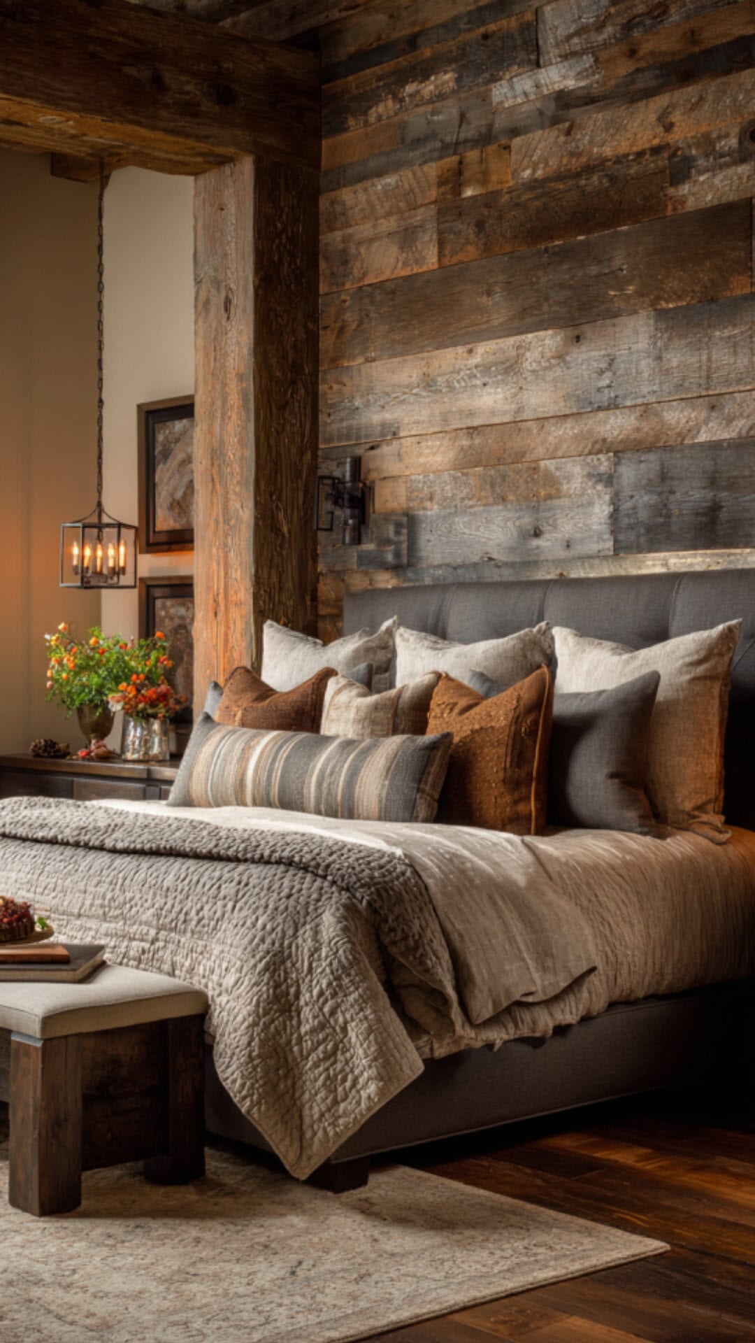 7. Rustic Male Bedroom with Strong Warmth