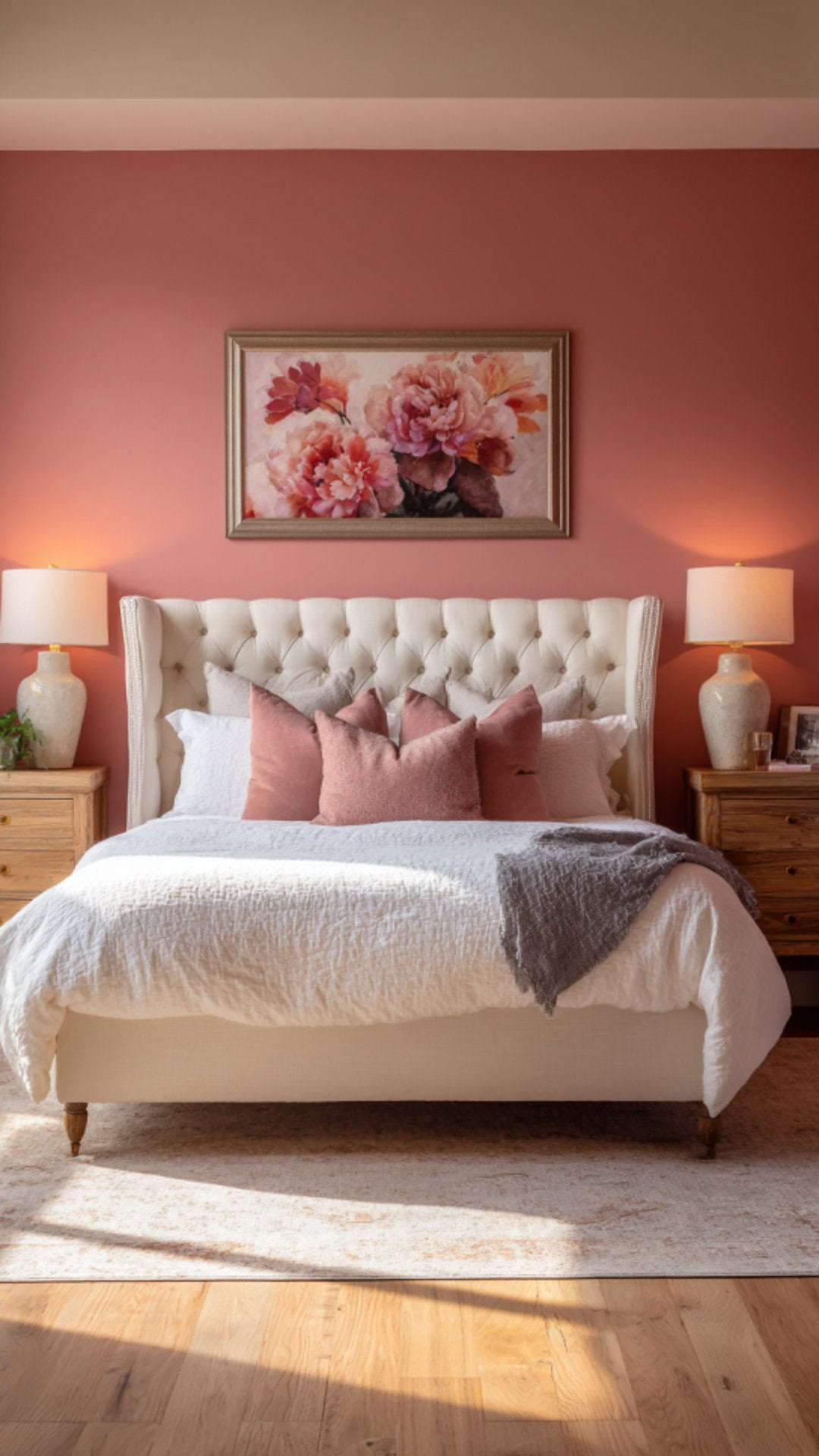 7. Bedroom with Pink Accent Wall