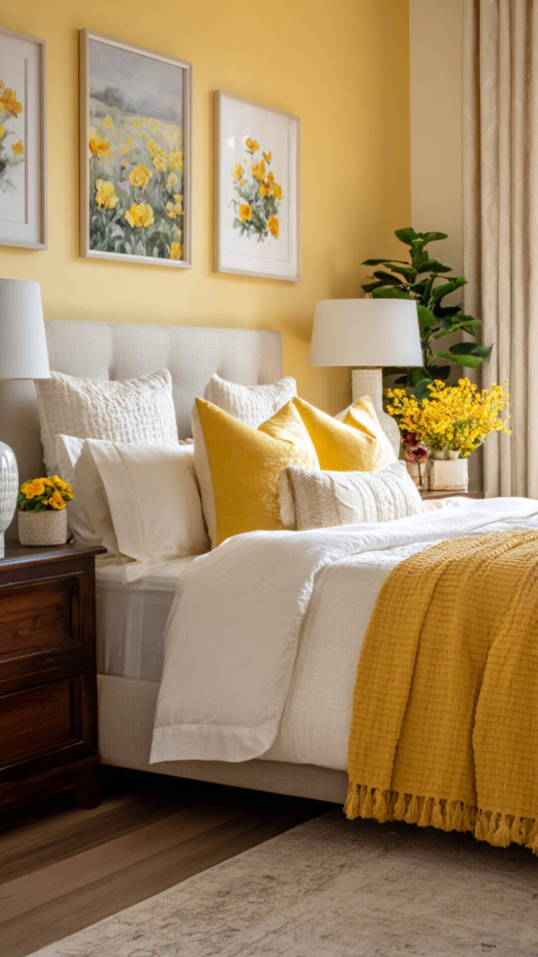 7. Yellow Bedroom Décor for Women