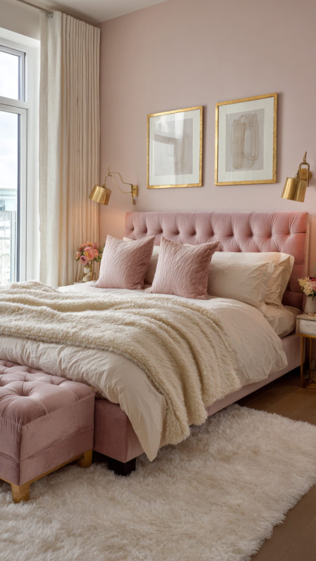 7. Pink Bedroom Design with Feminine Warmth