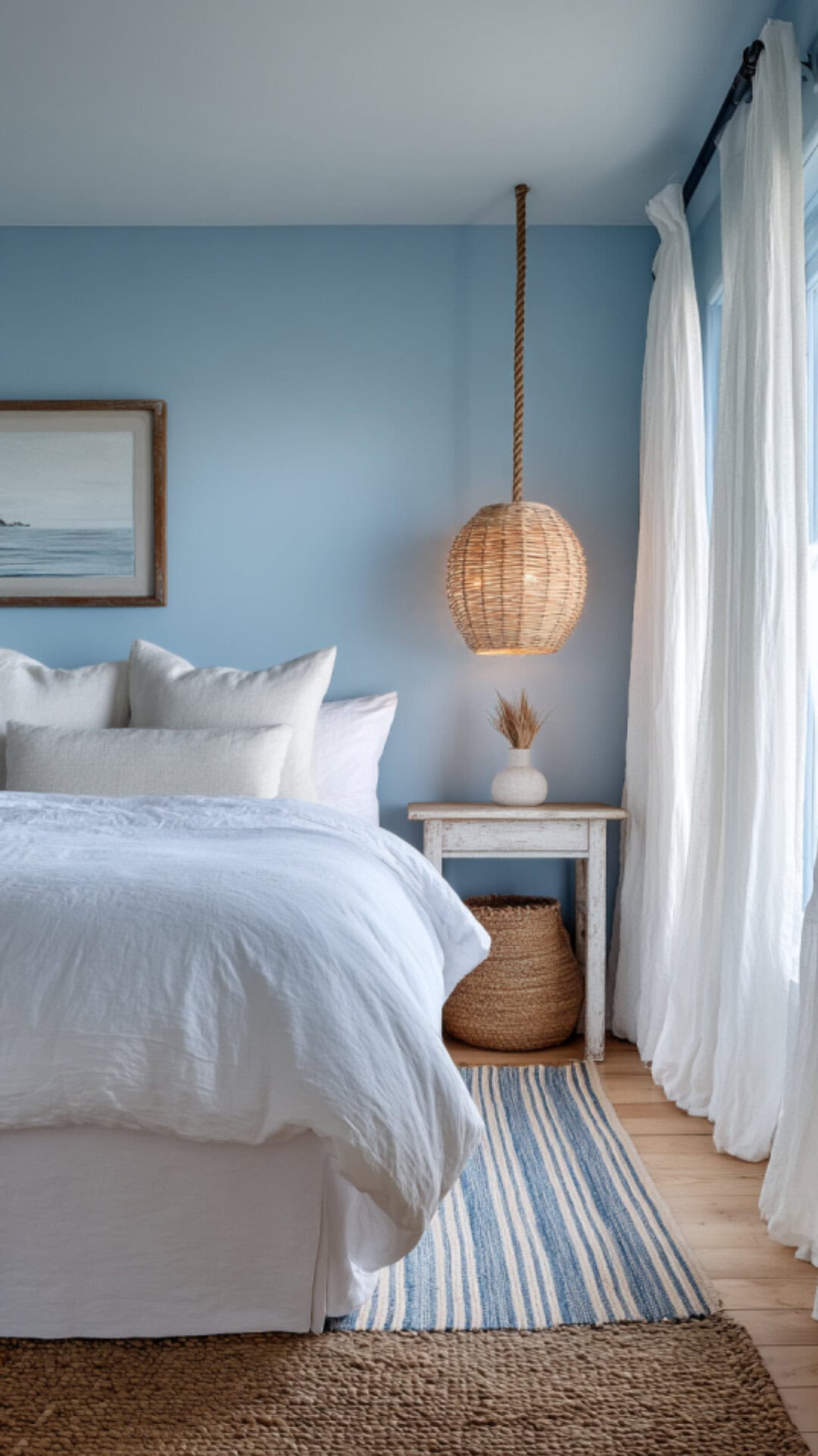 7. Coastal Tiny Bedroom with Breezy Charm