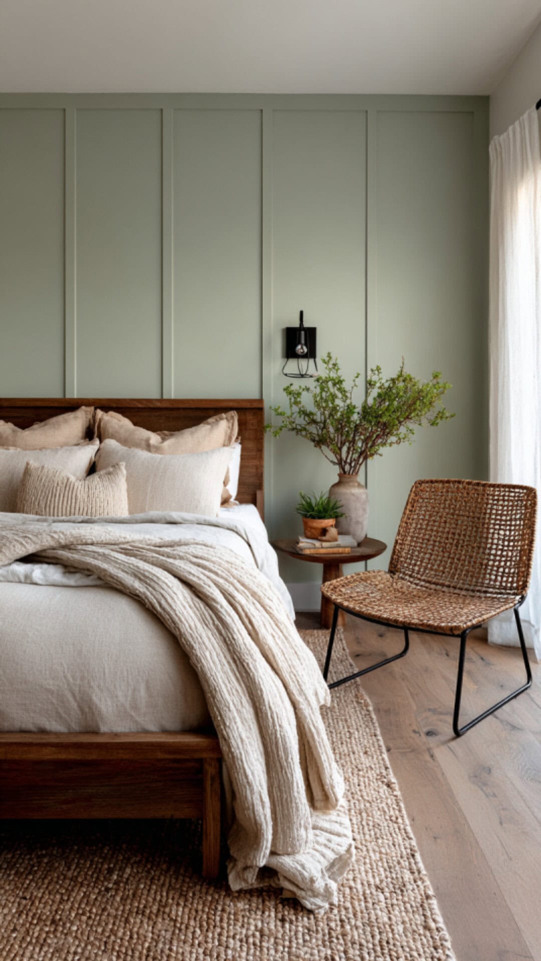 7. Sage Green Grown Woman Bedroom with Earthy Calm