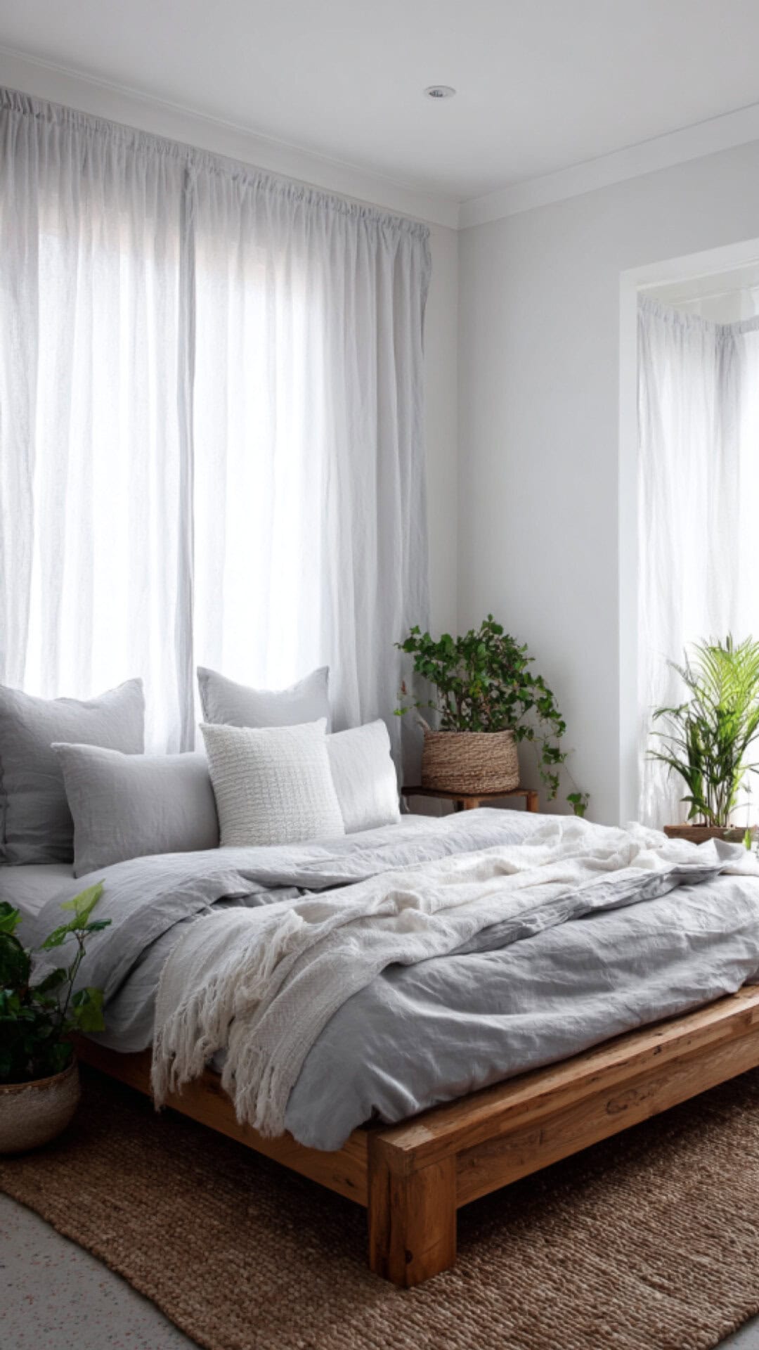 7. White Bedroom Color Combination with Bright, Clean Lines