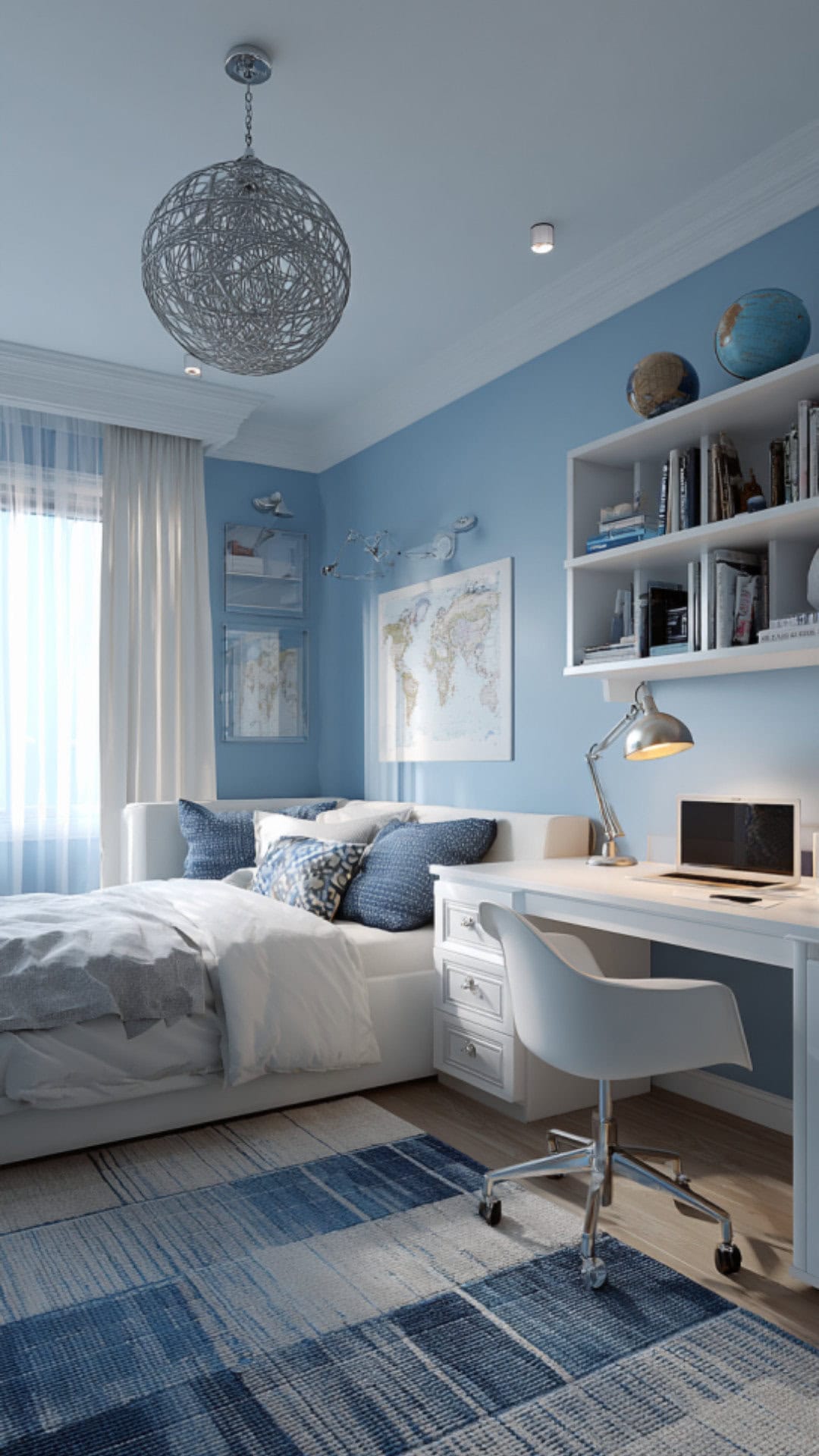 8. Blue Kids Bedroom with Cool Freshness