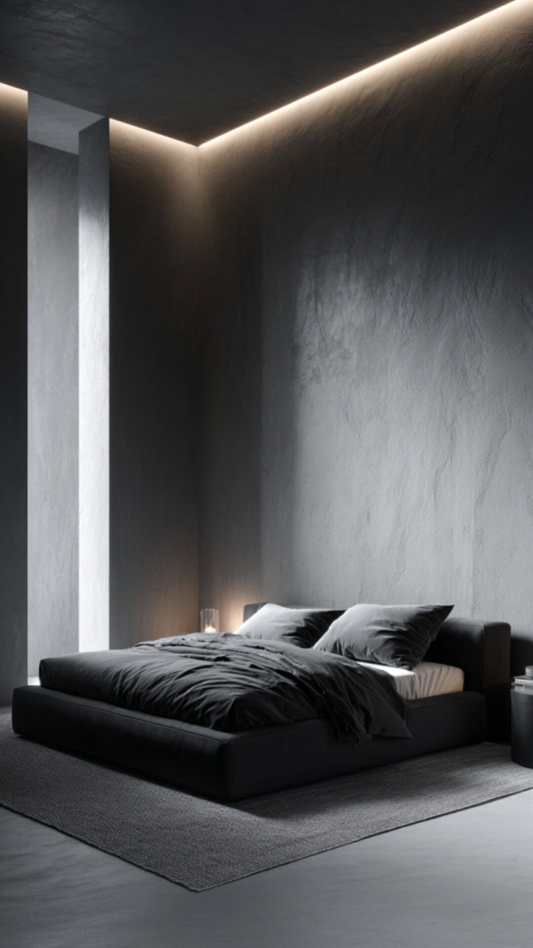 8. Minimalist Black and White Bedroom with Sleek Lines