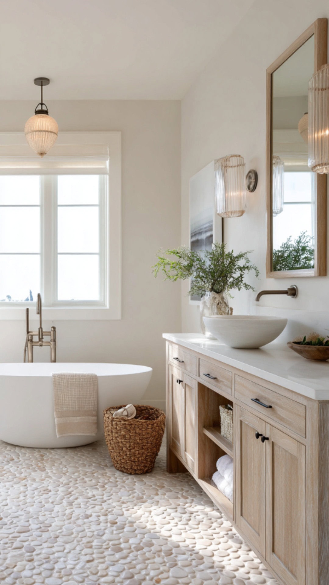 8. Coastal Bathroom Sconces with Breezy Appeal