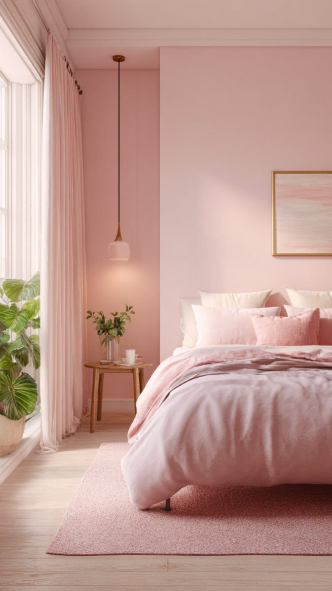 8. Pink Simple Bedroom with Soft Personality
