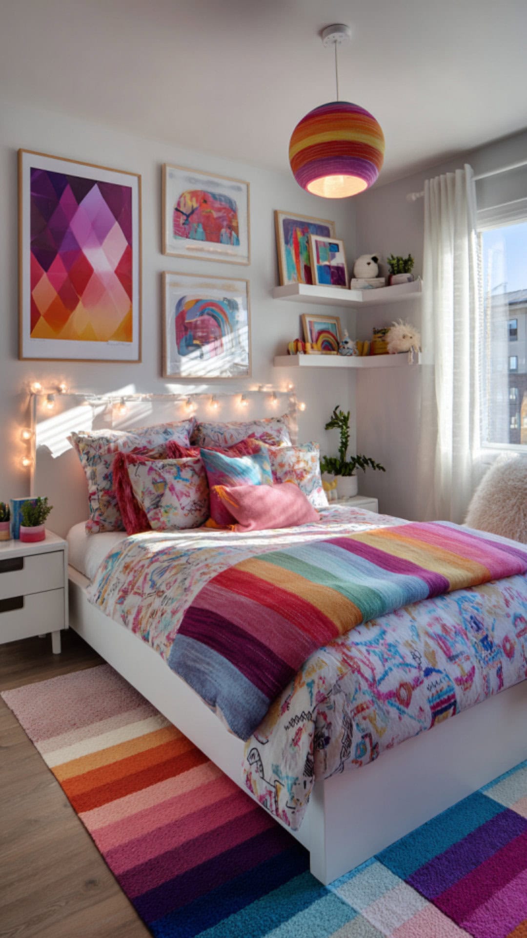8. Colorful Teen Girl Bedroom with Expressive Vibe