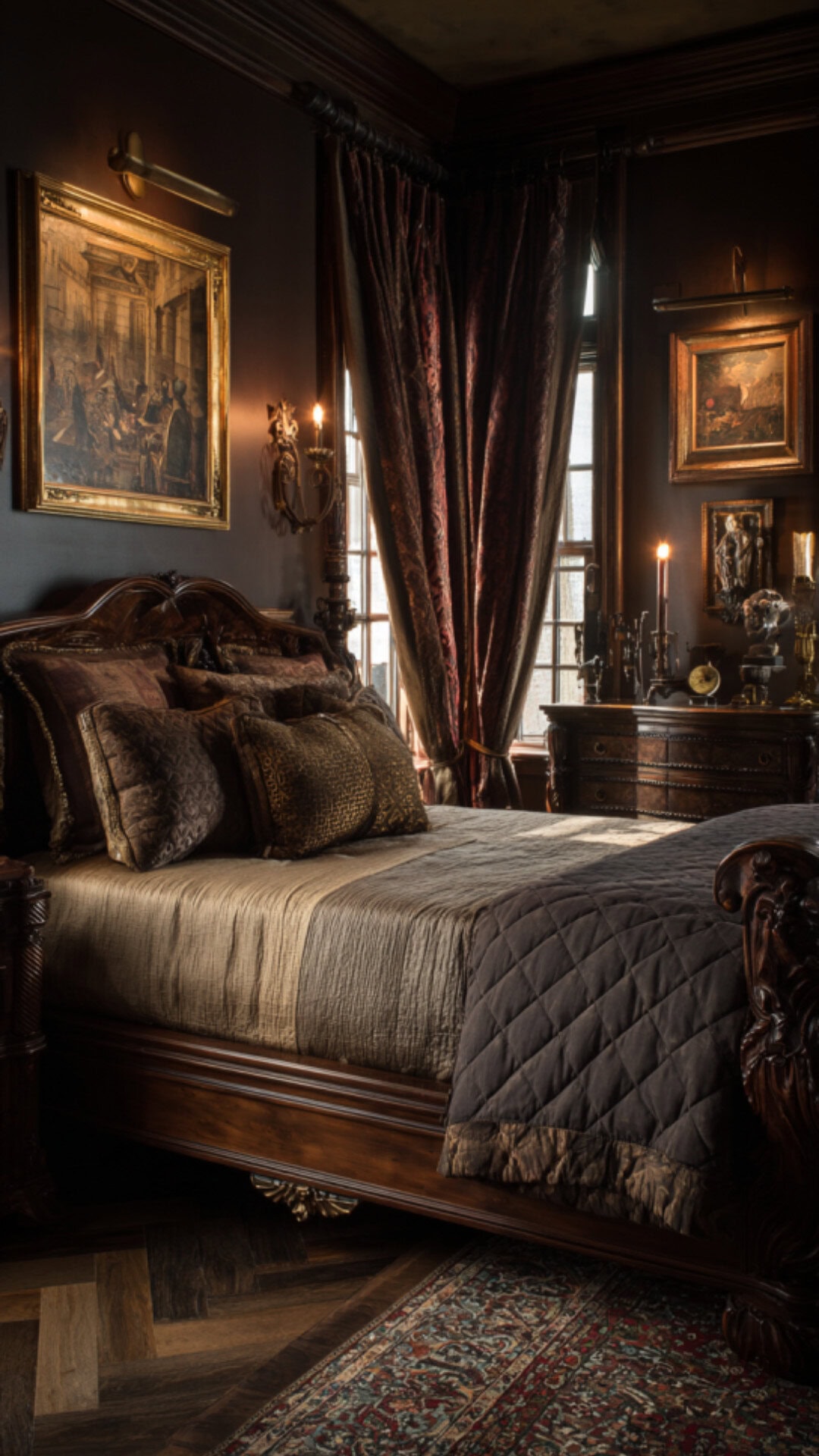 8. Dark Brown Bedroom with Moody Character