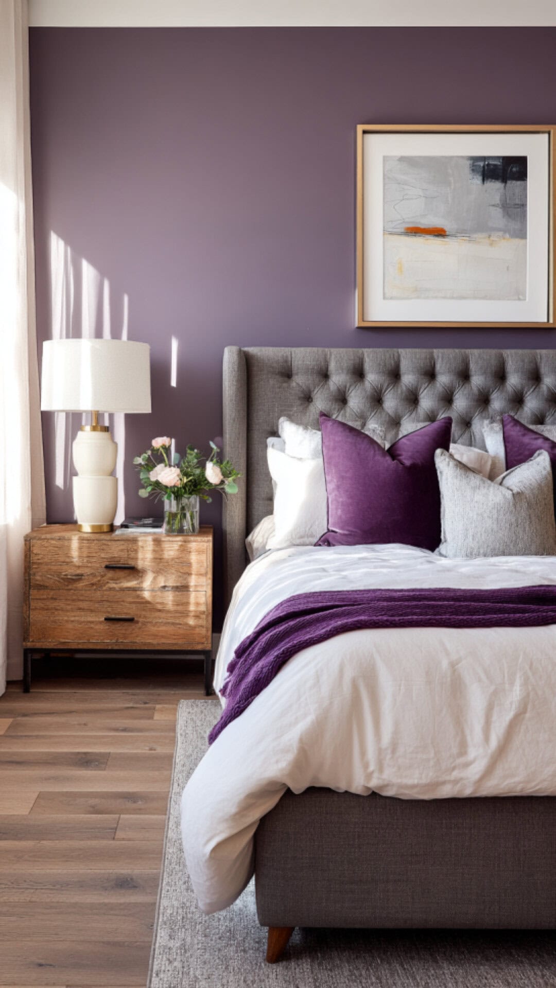 8. Bedroom with Purple Accent Wall