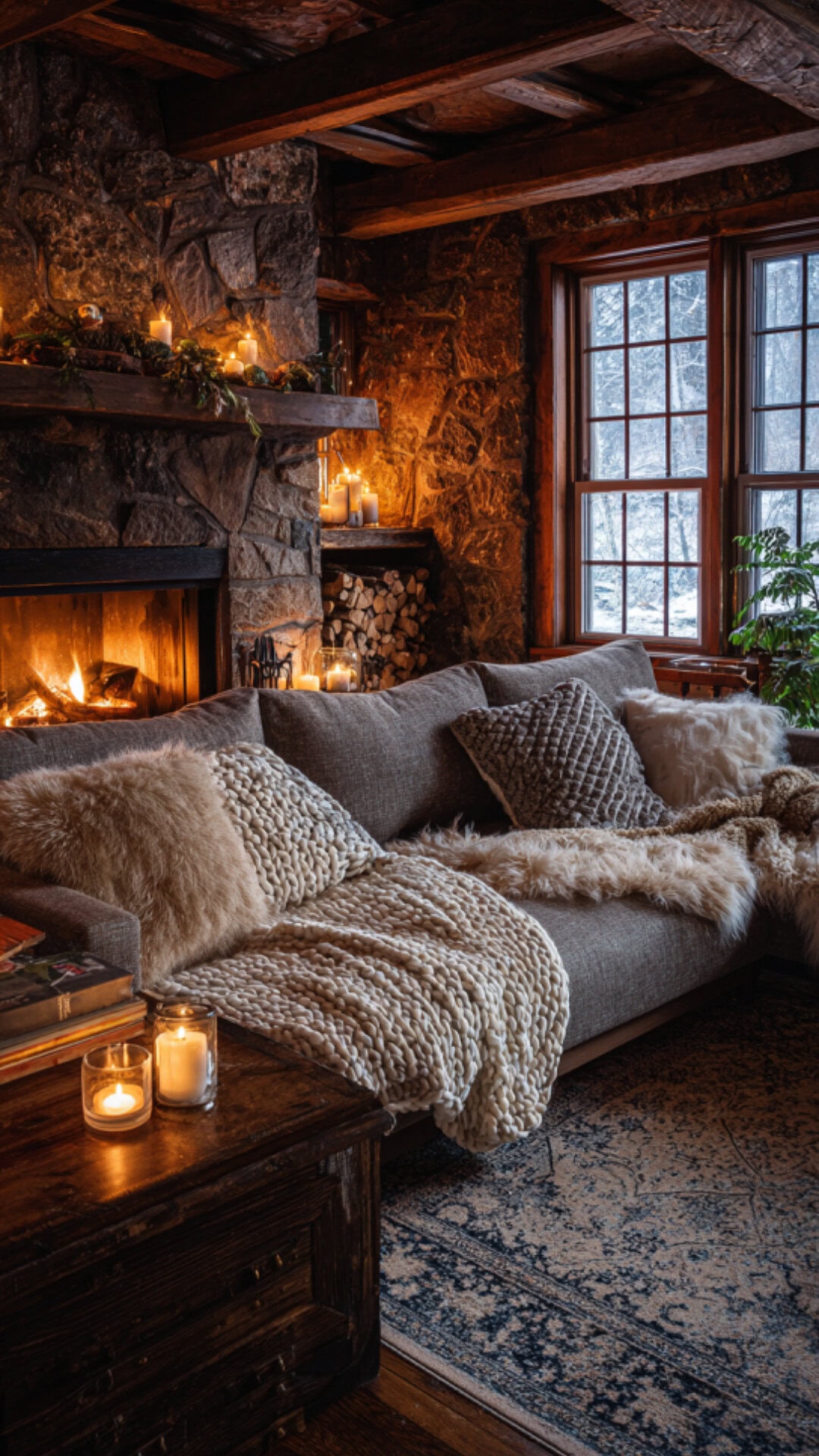 8. Winter-Themed Cozy House with Warm Textures