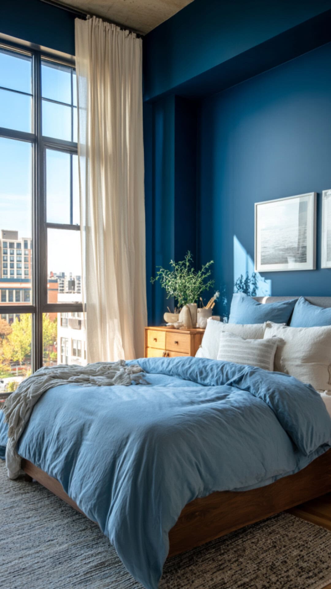 8. Blue Loft Bedroom with Cool Character