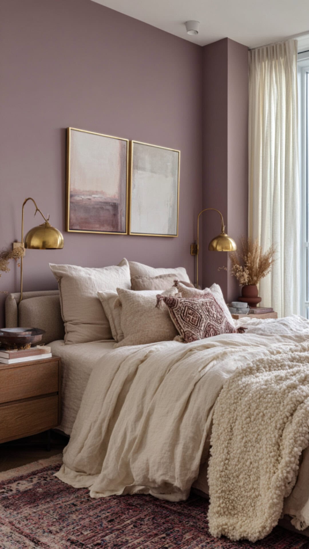 8. Mauve Grown Woman Bedroom with Understated Elegance