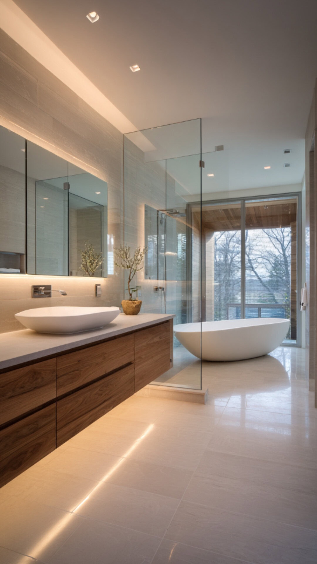 8. Modern Wood Bathroom with Sleek Style