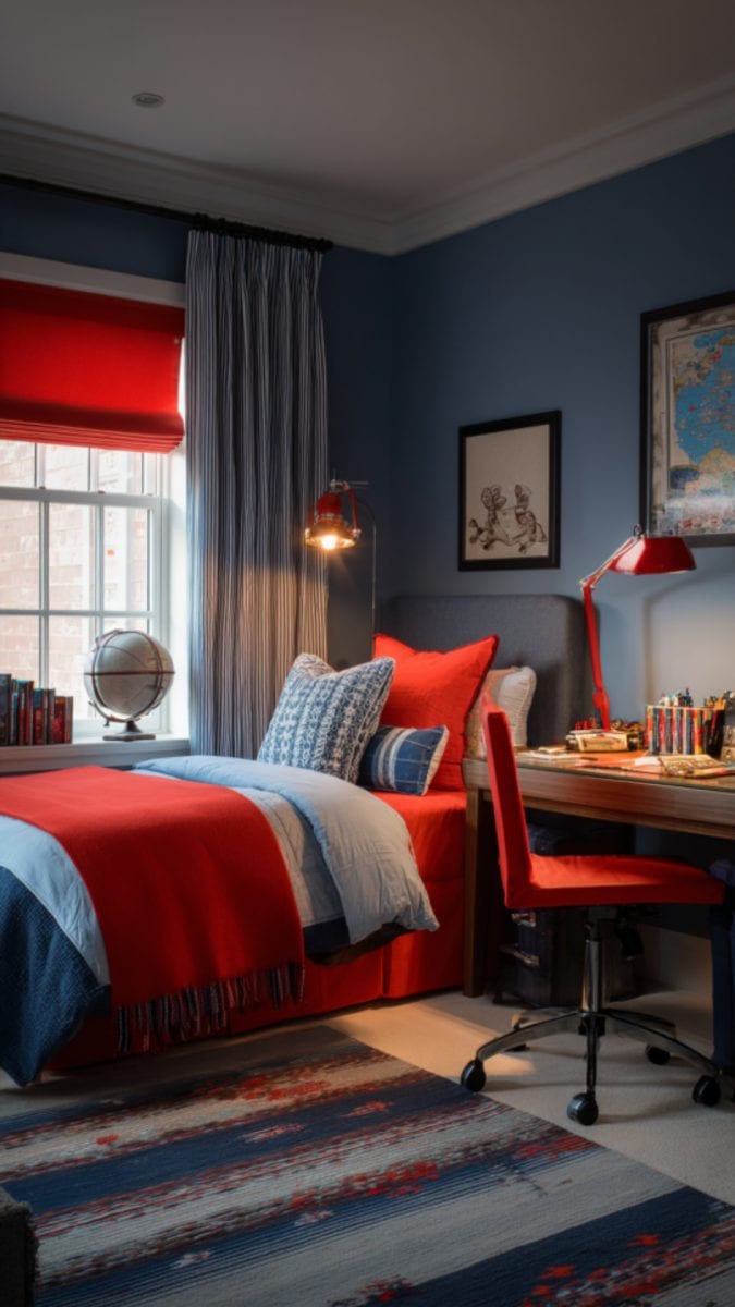 Generating Charm with red boys bedroom