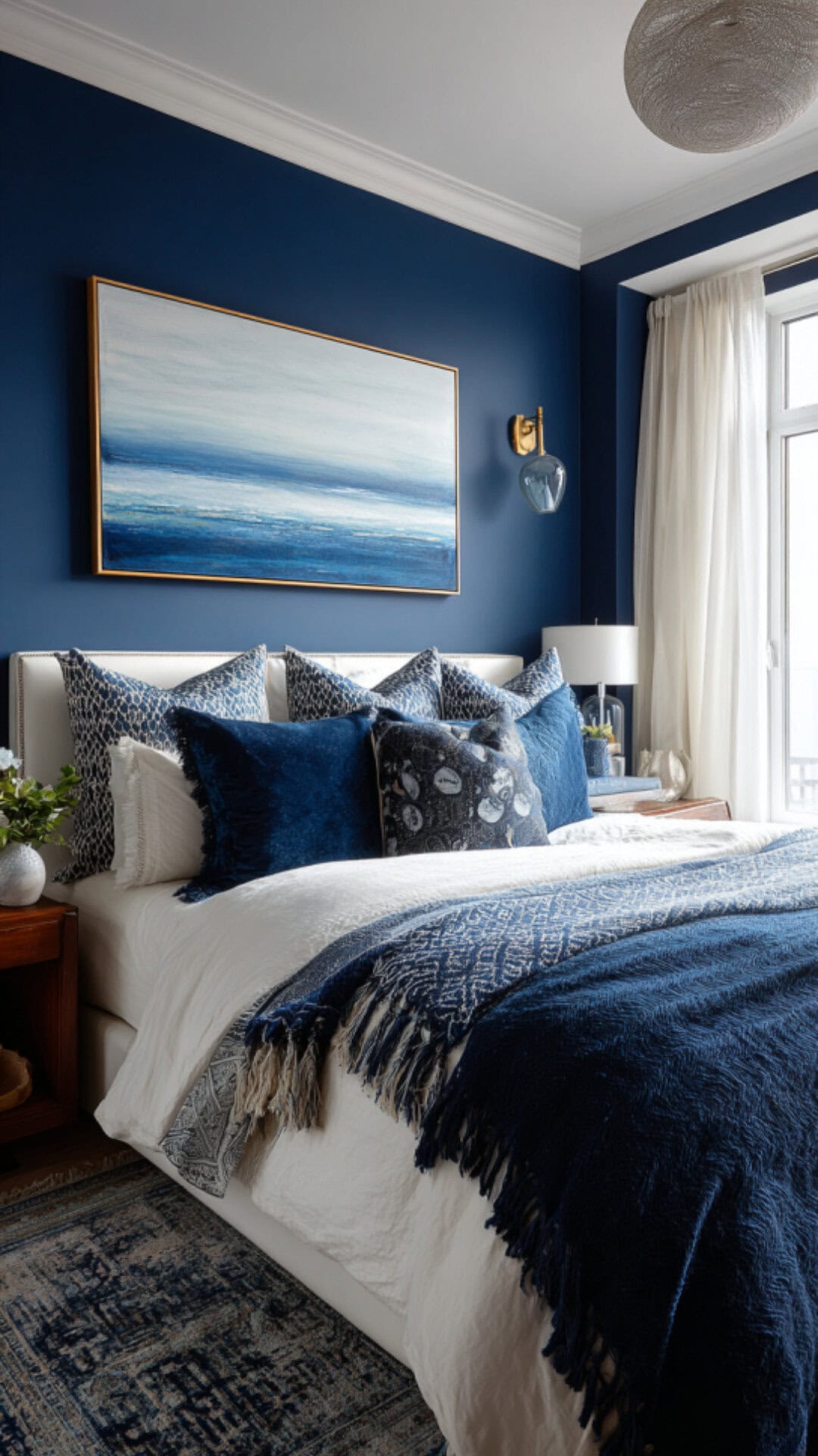 9. Blue Eclectic Bedroom with Calm Vibrance